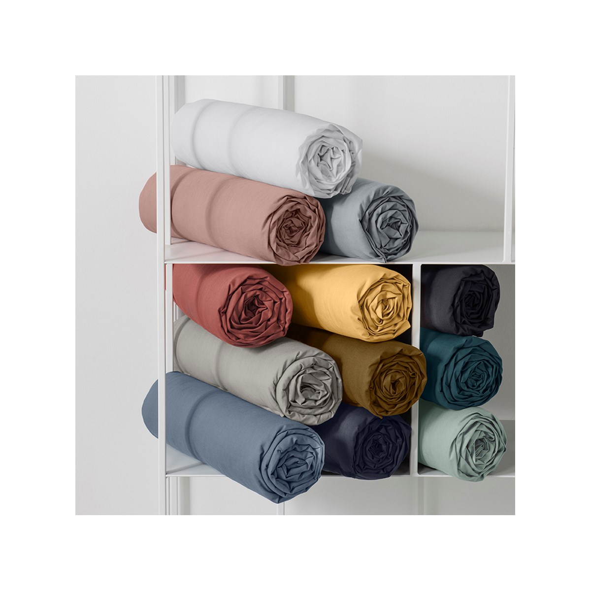 Solid color fitted sheet in cotton TODAY LINGE DE MAISON Blue