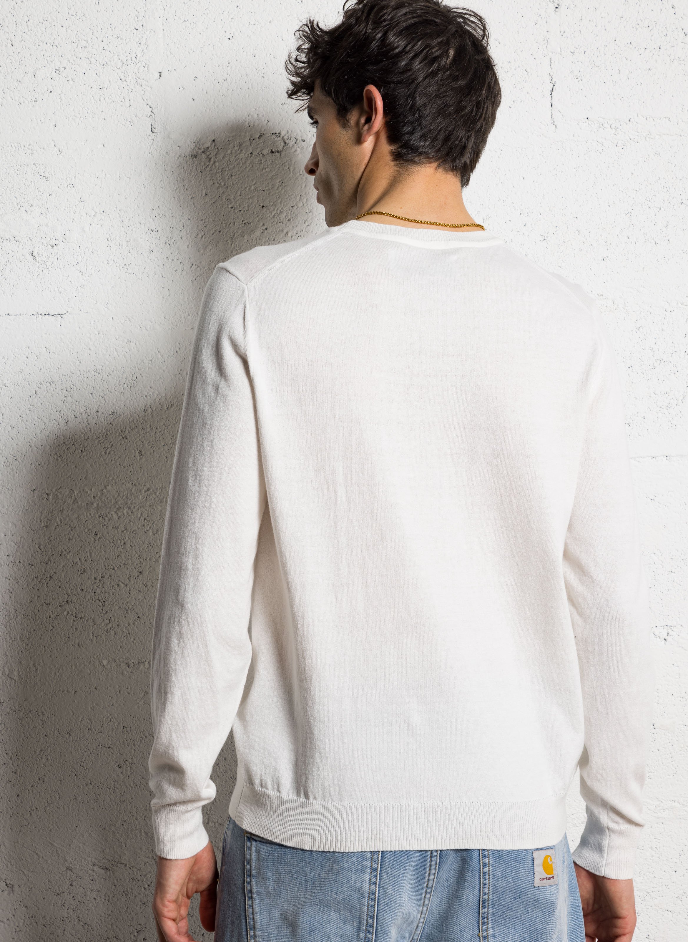 Colour block cotton sweater CHEVIGNON White