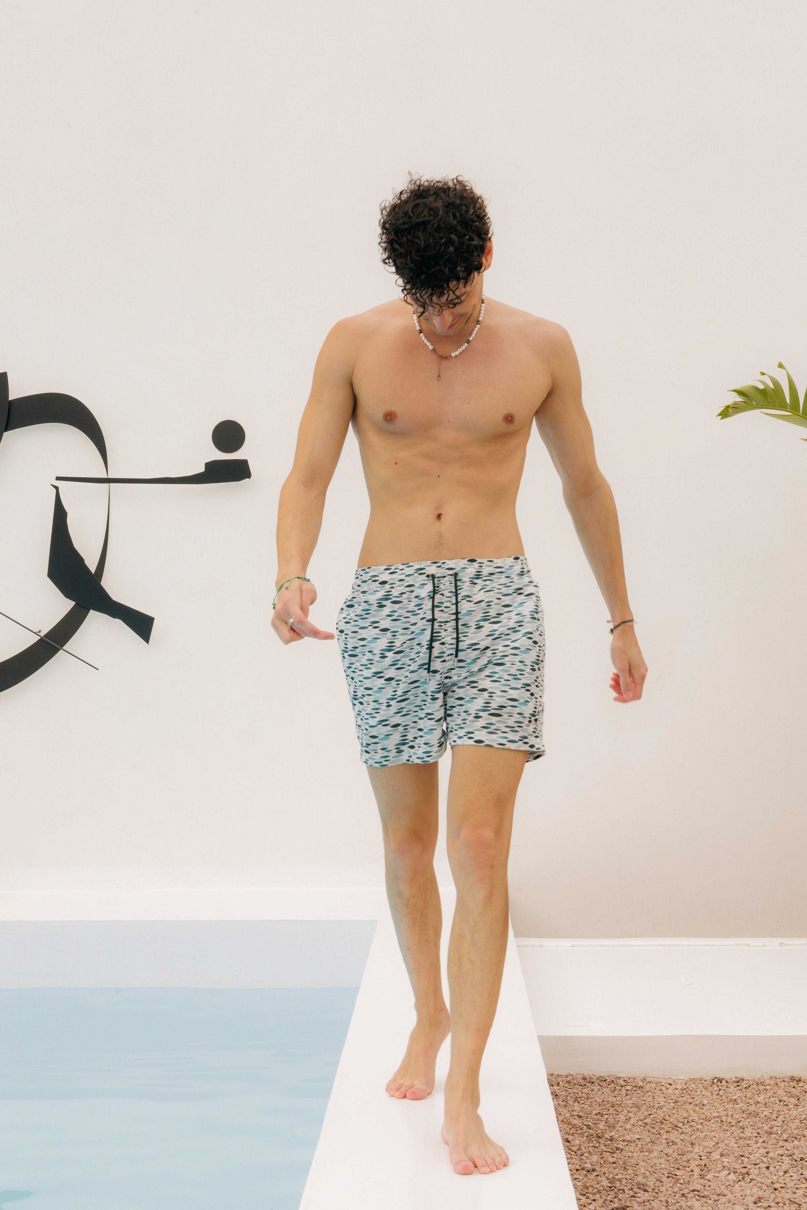 Printed swim shorts with elasticated waistband APNEE Green