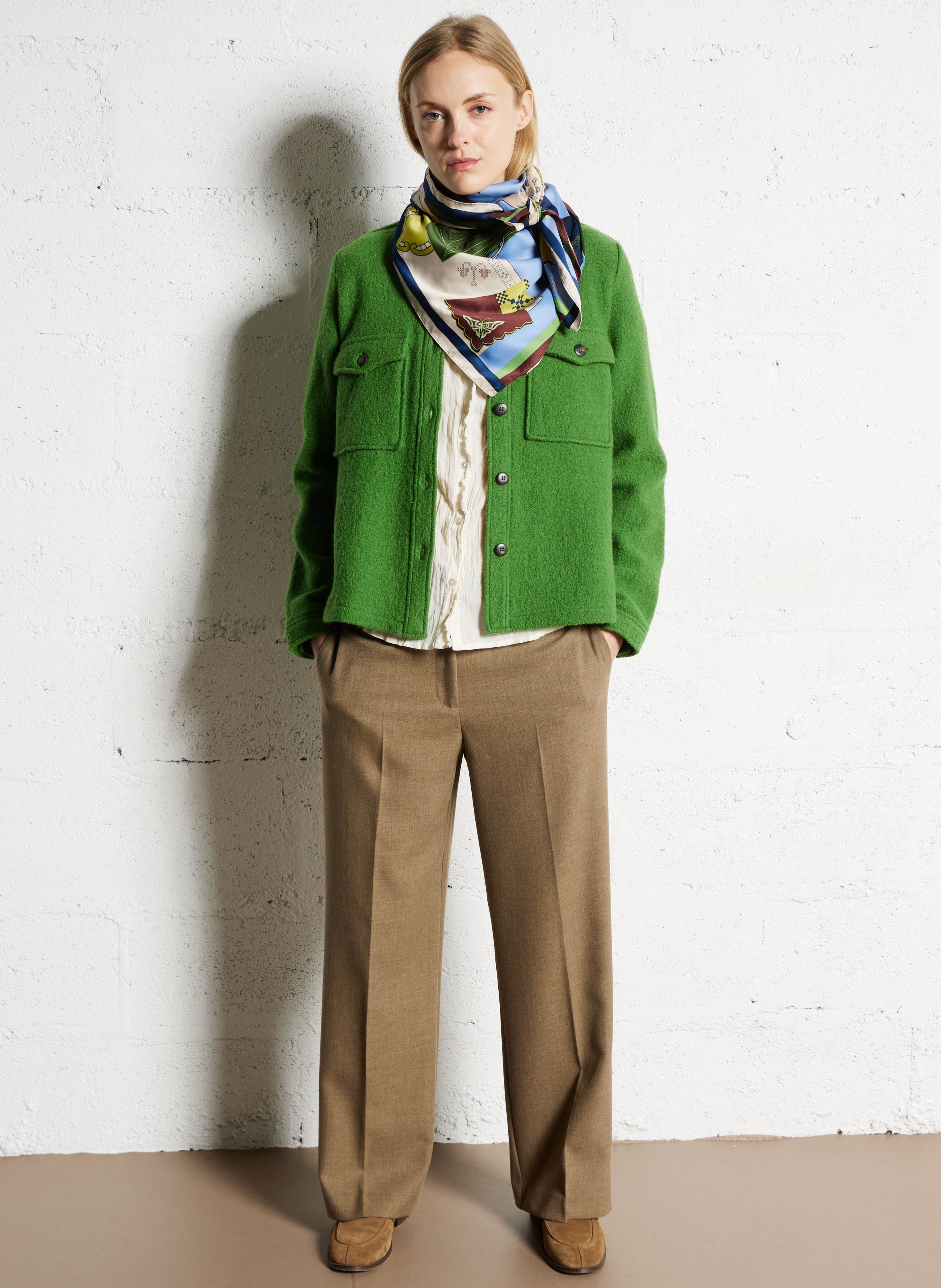 Veste droite en laine NICE THINGS Vert