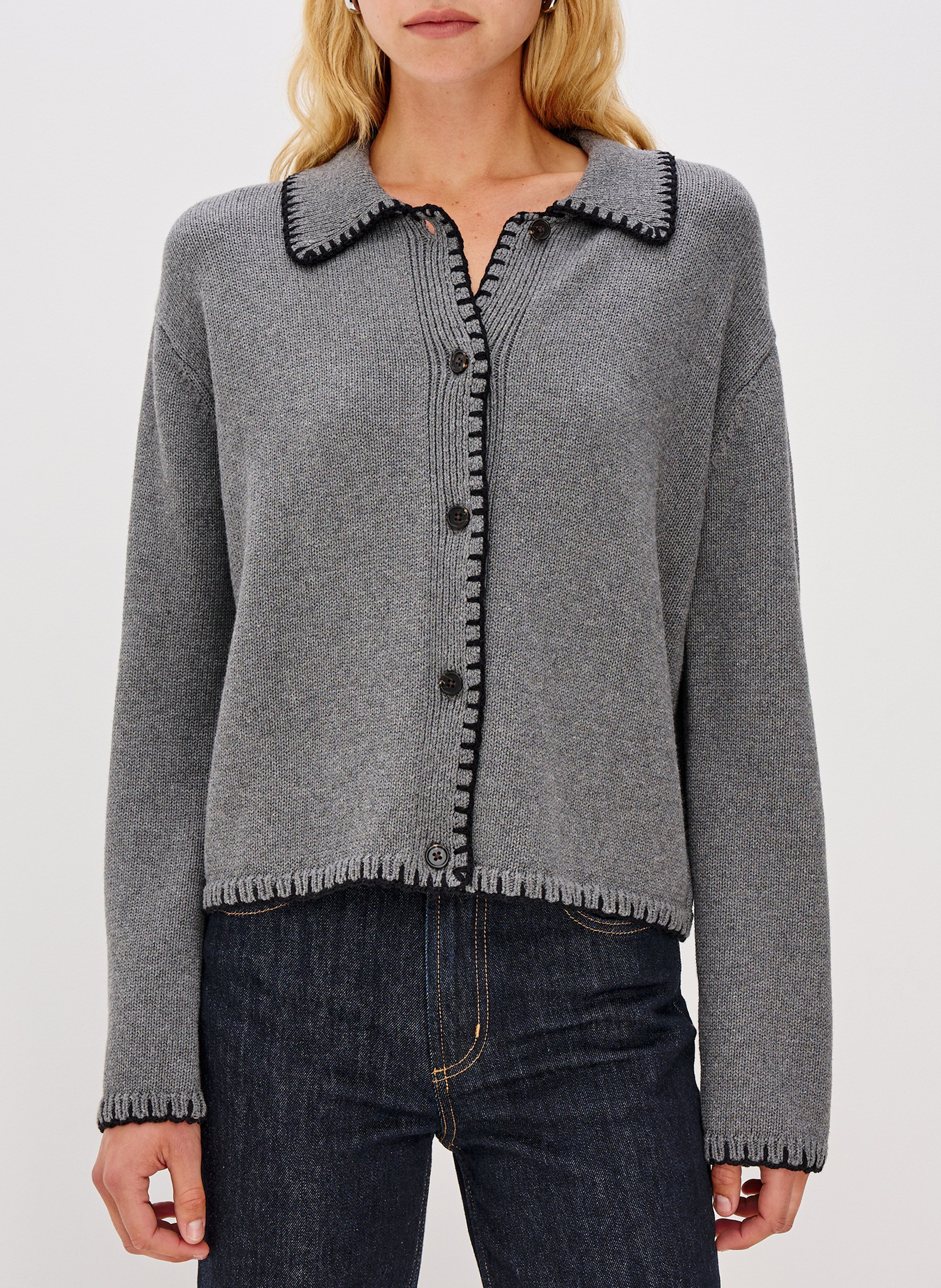 Cardigan ample boutonné en coton RAILS