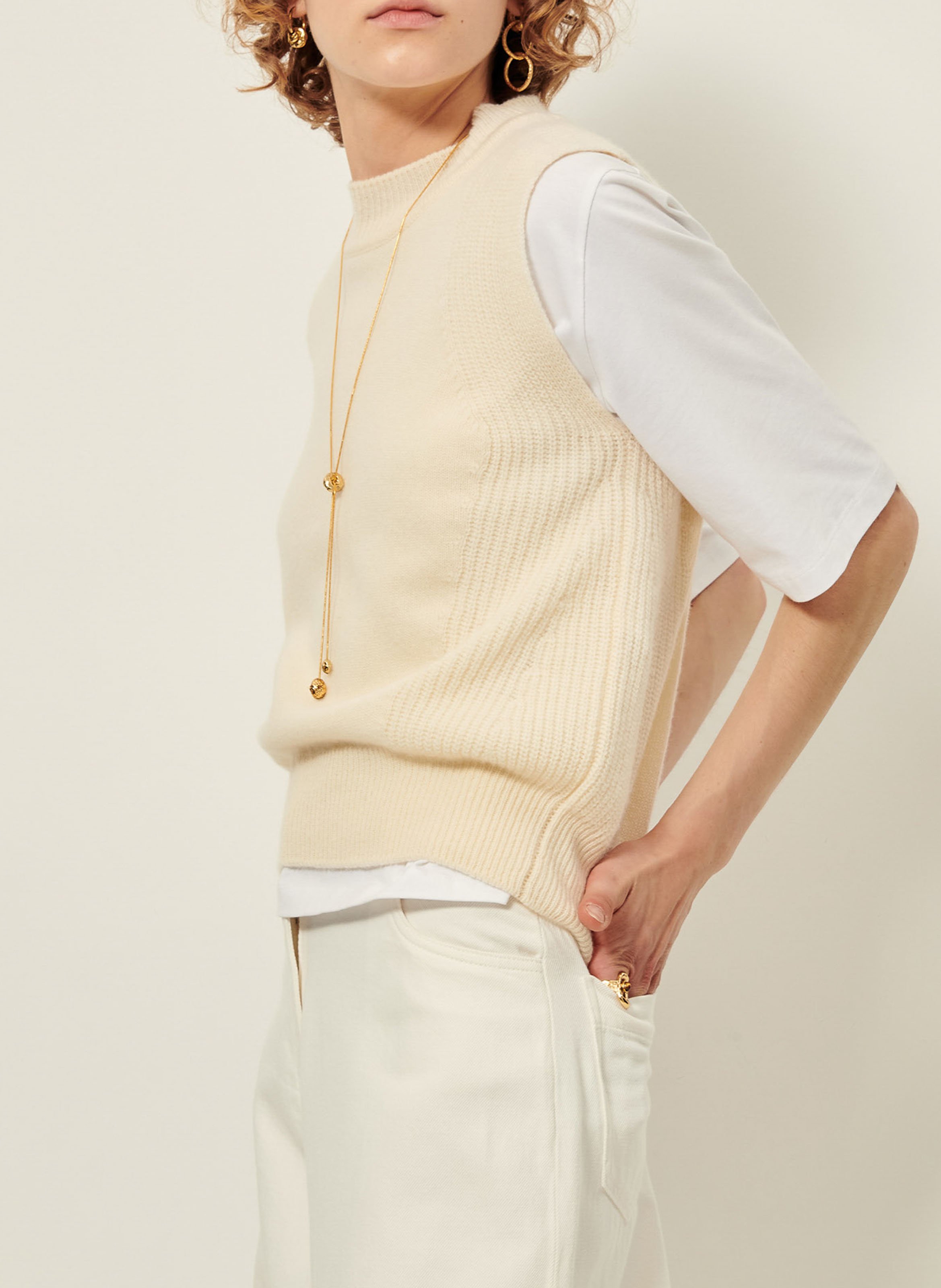 Pull col rond en laine SESSUN Beige