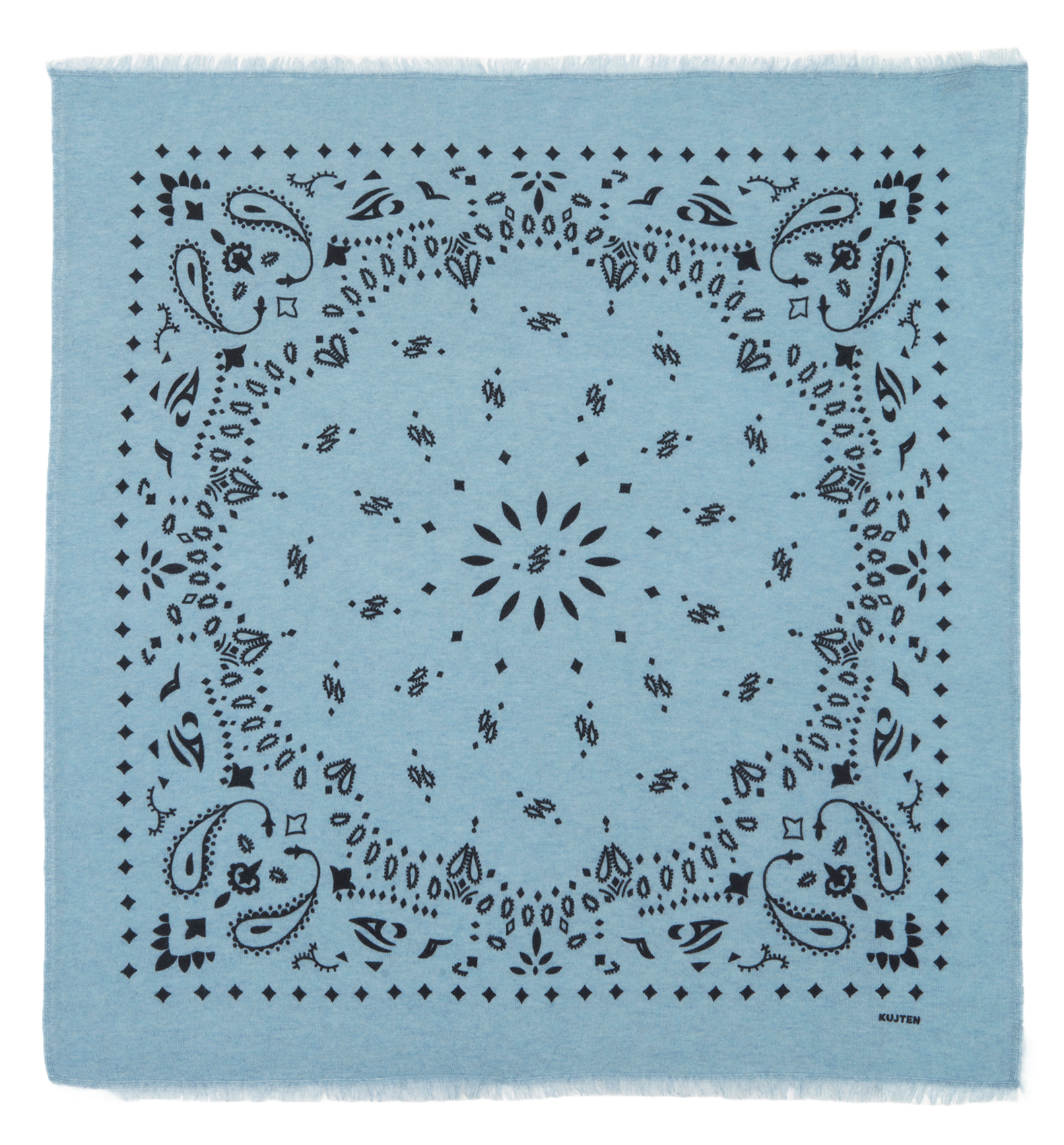 Echarpe en cachemire à imprimé HACHIKO Bleu vintage