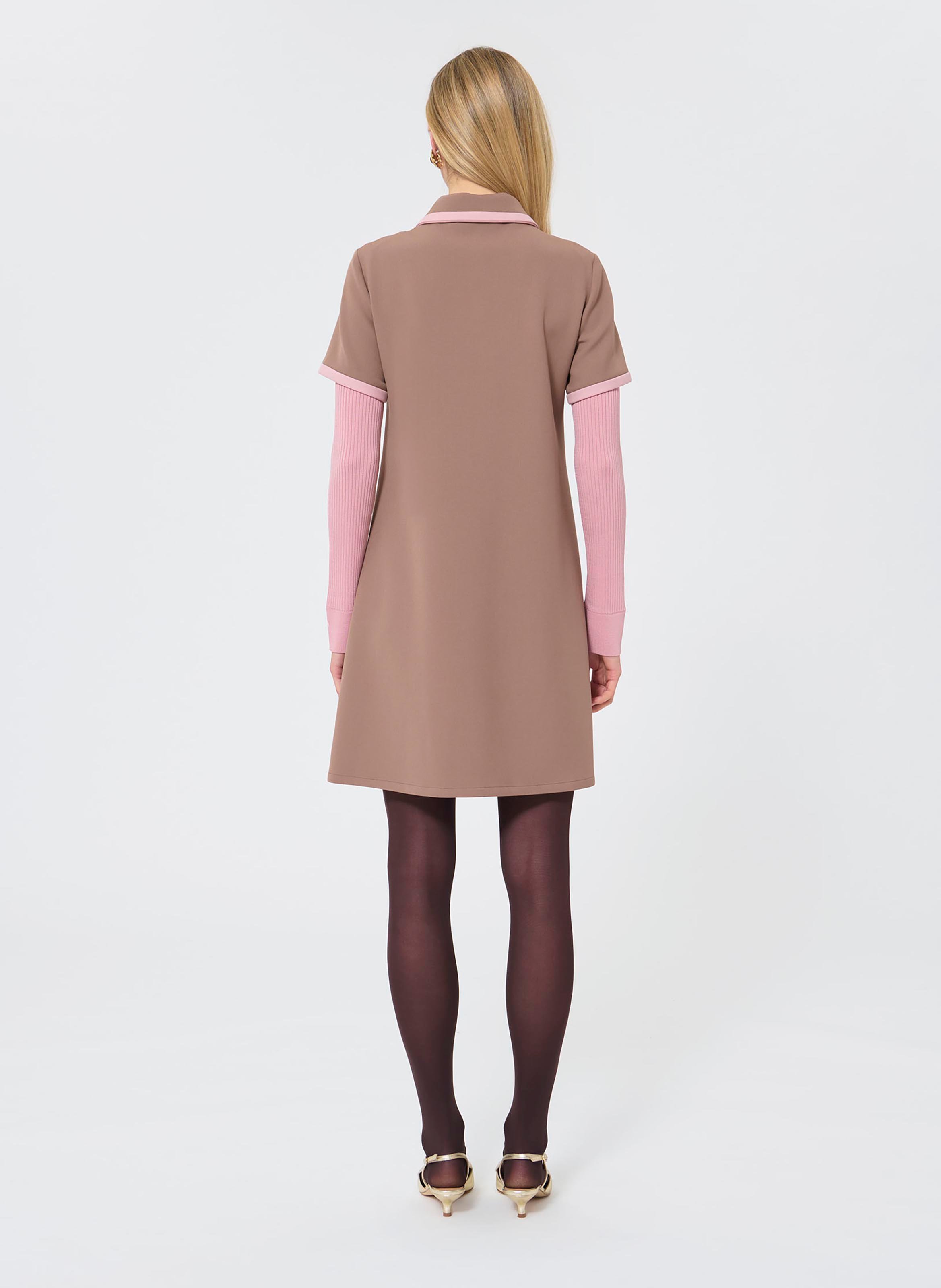 Robe courte trapèze rétro TARA JARMON Beige