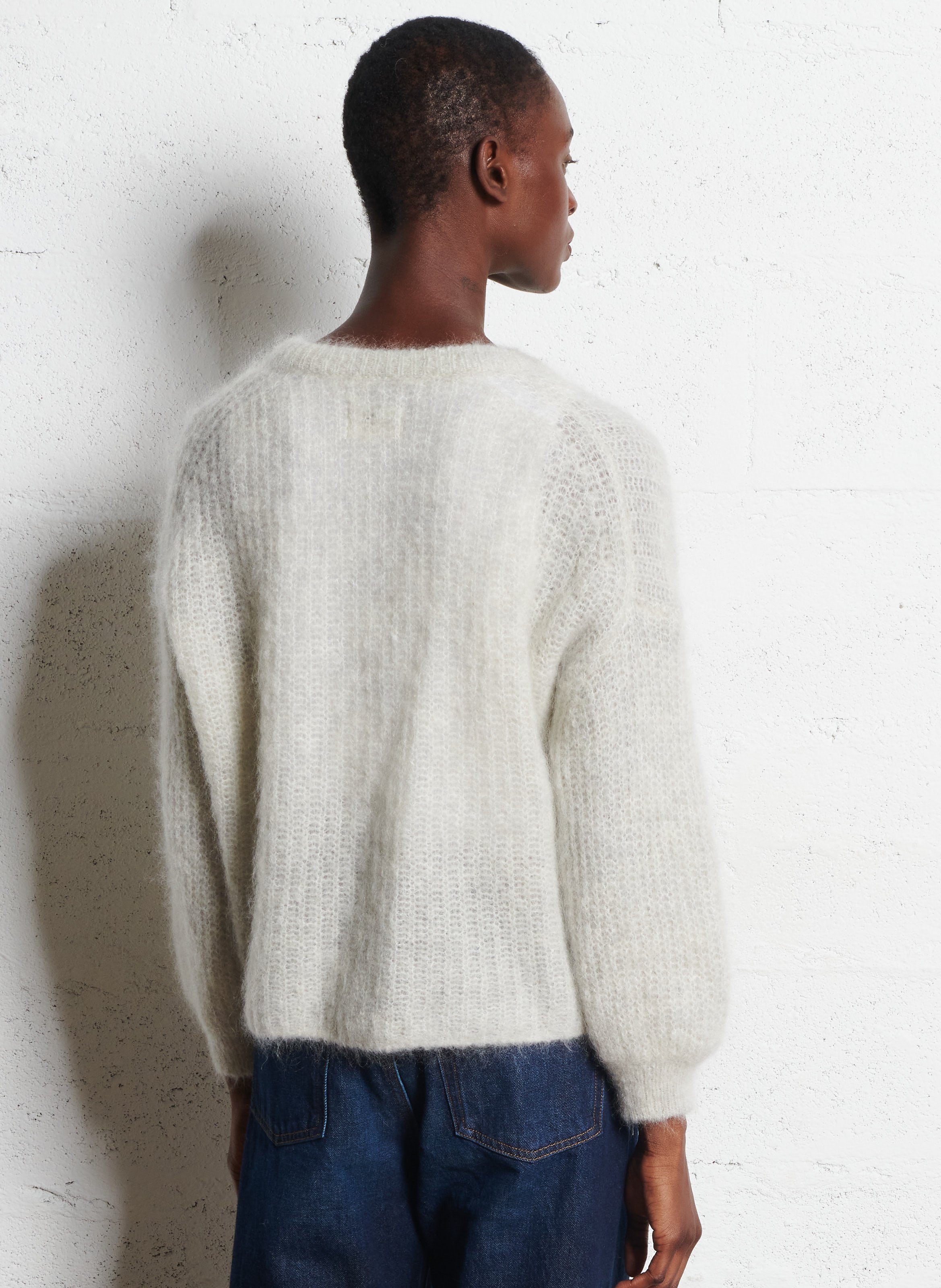 Oversized fluffy wool blend vest DES PETITS HAUTS Grey