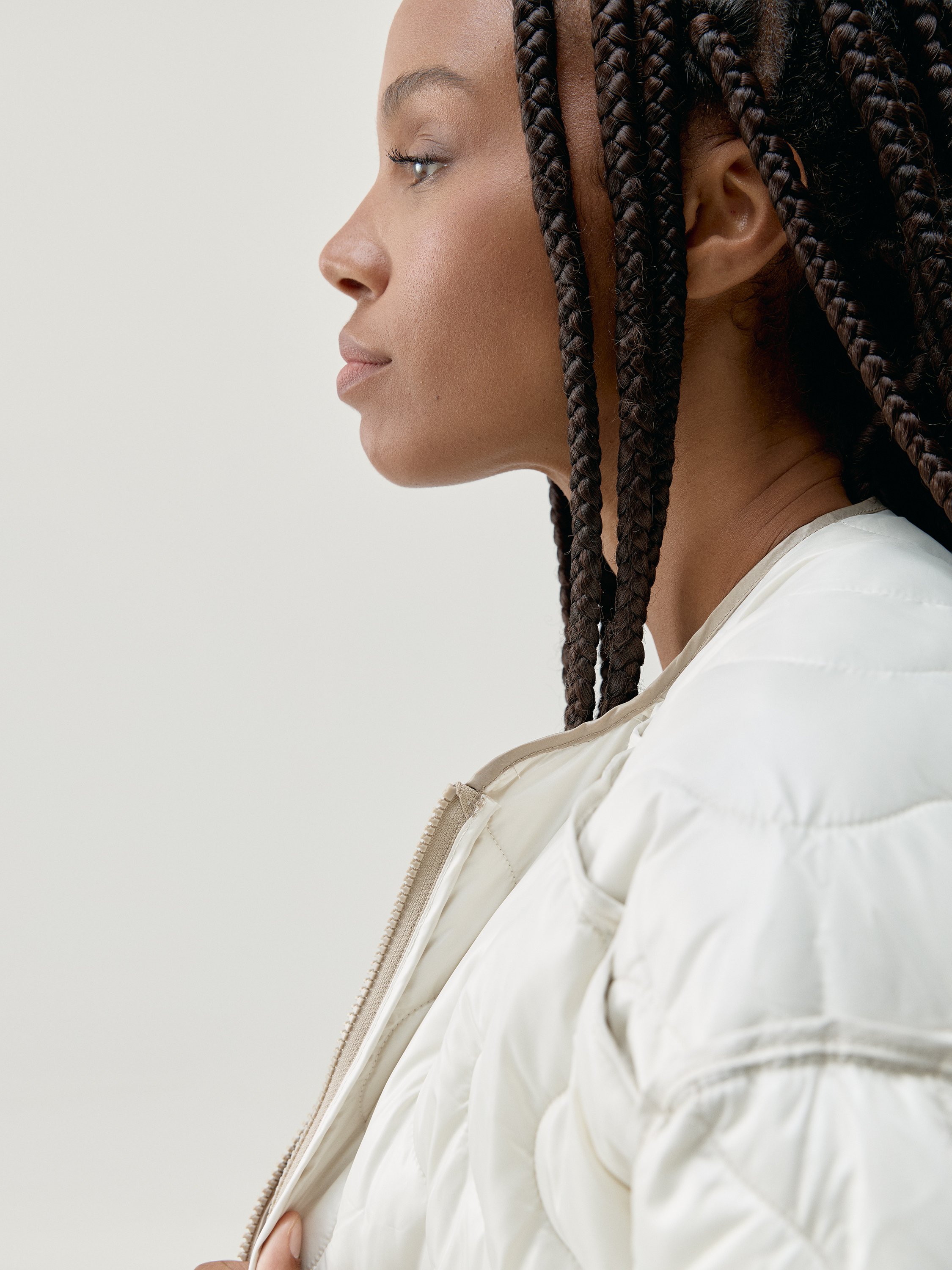 Quilted outer jacket BORN LIVING YOGA Beige