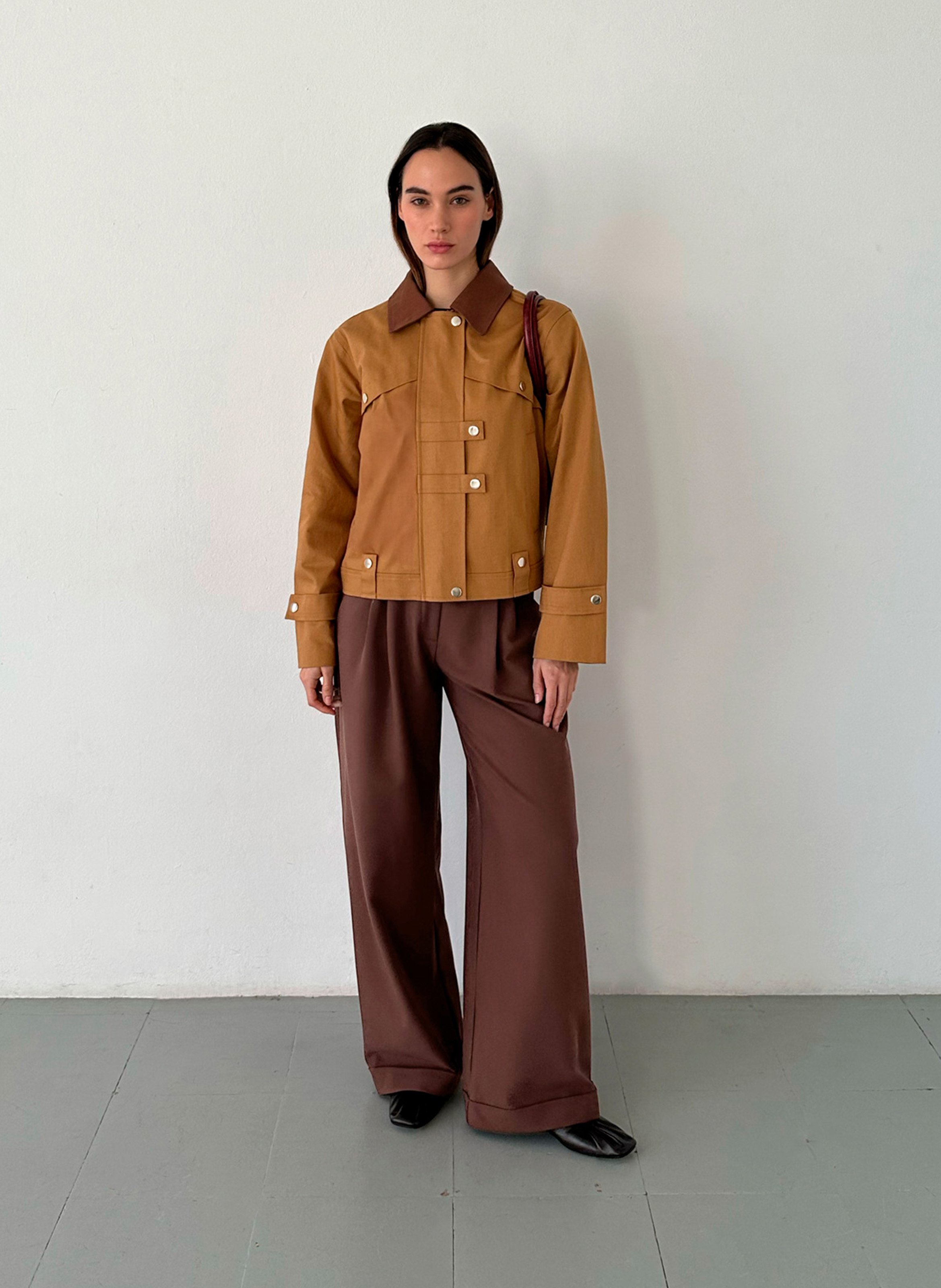 Solid structured buttoned jacket LAAGAM Beige