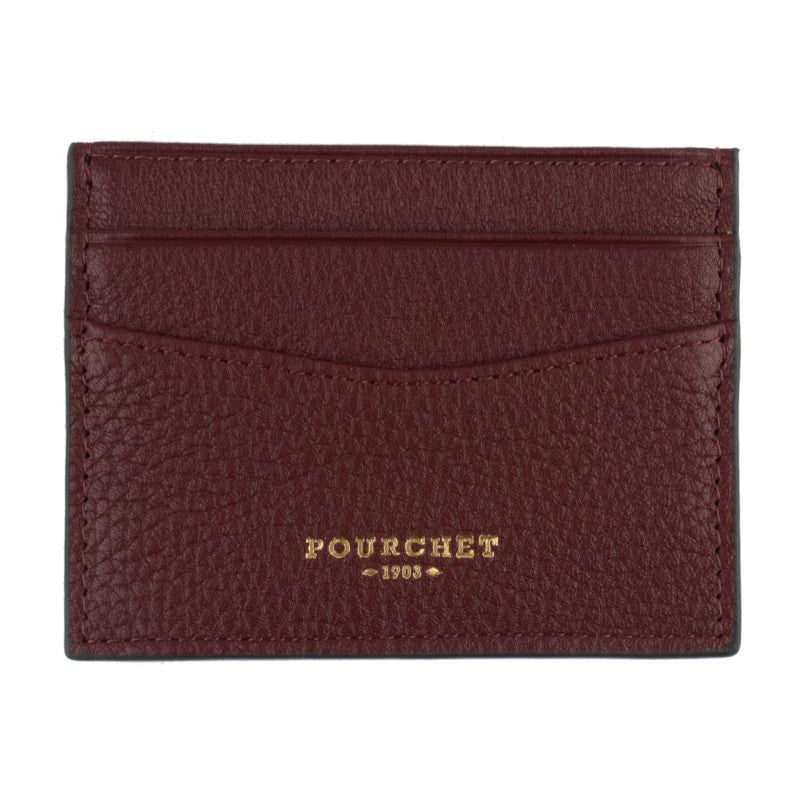 Card holder - cowhide leather POURCHET Red
