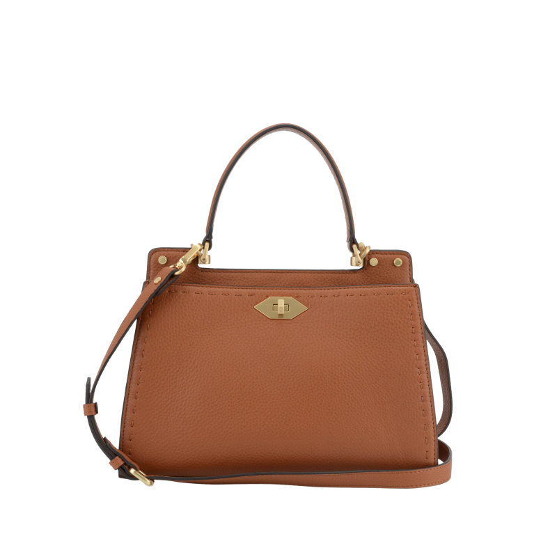 Handbag - cowhide leather POURCHET Brown