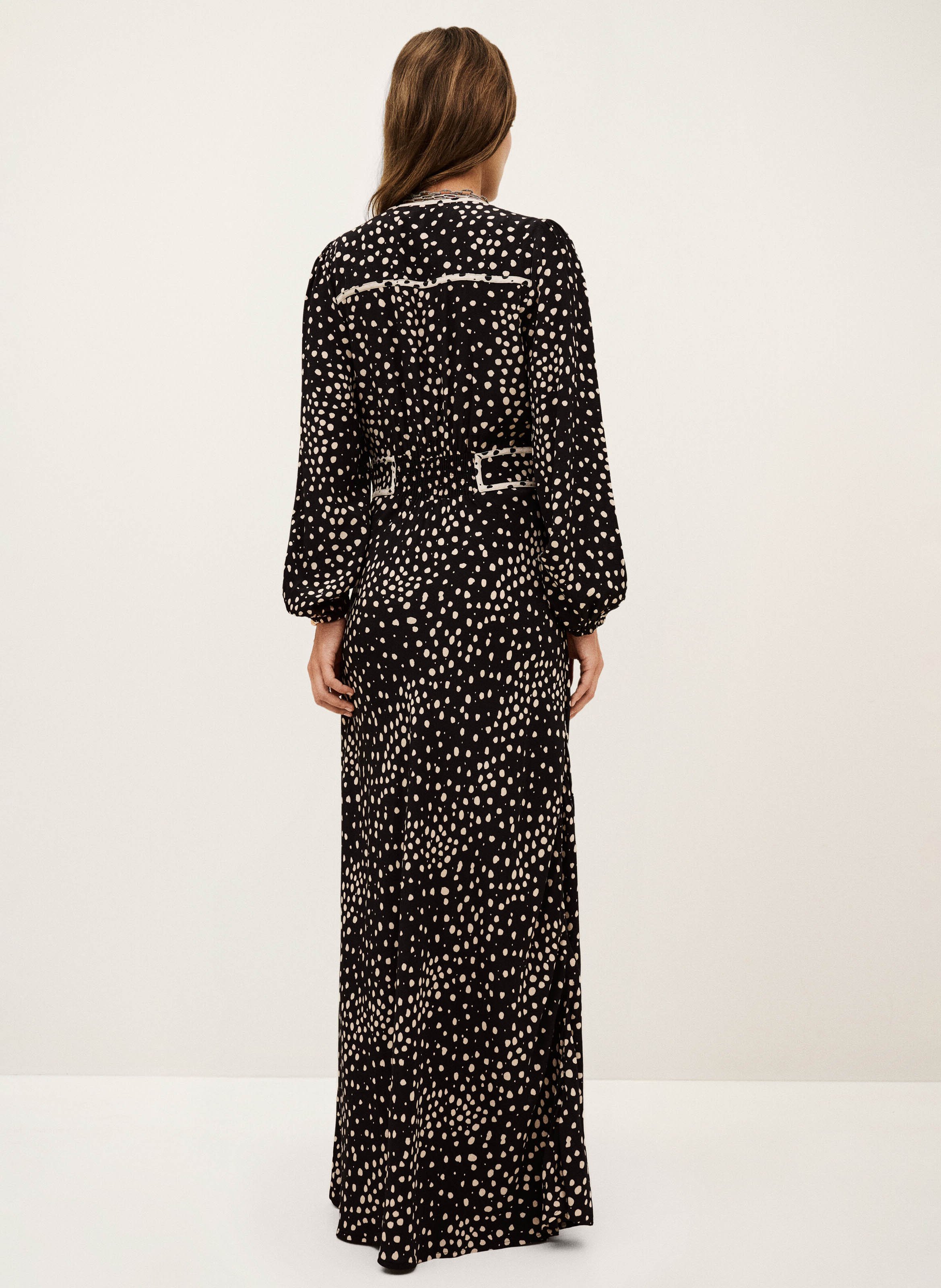 Robe longue col V à pois BA&SH Bleu