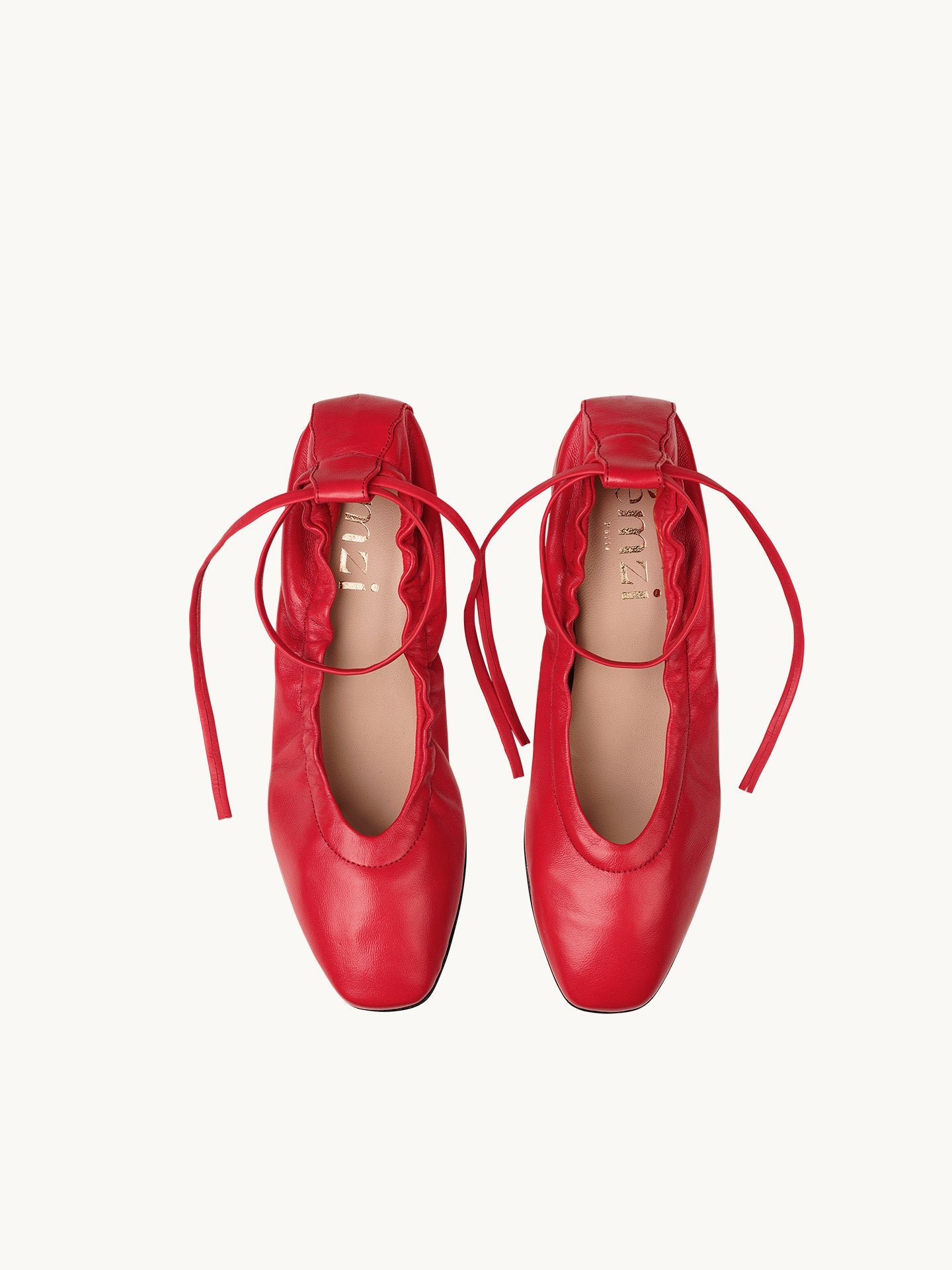 Nappa leather ballet flats EMZI PARIS Red
