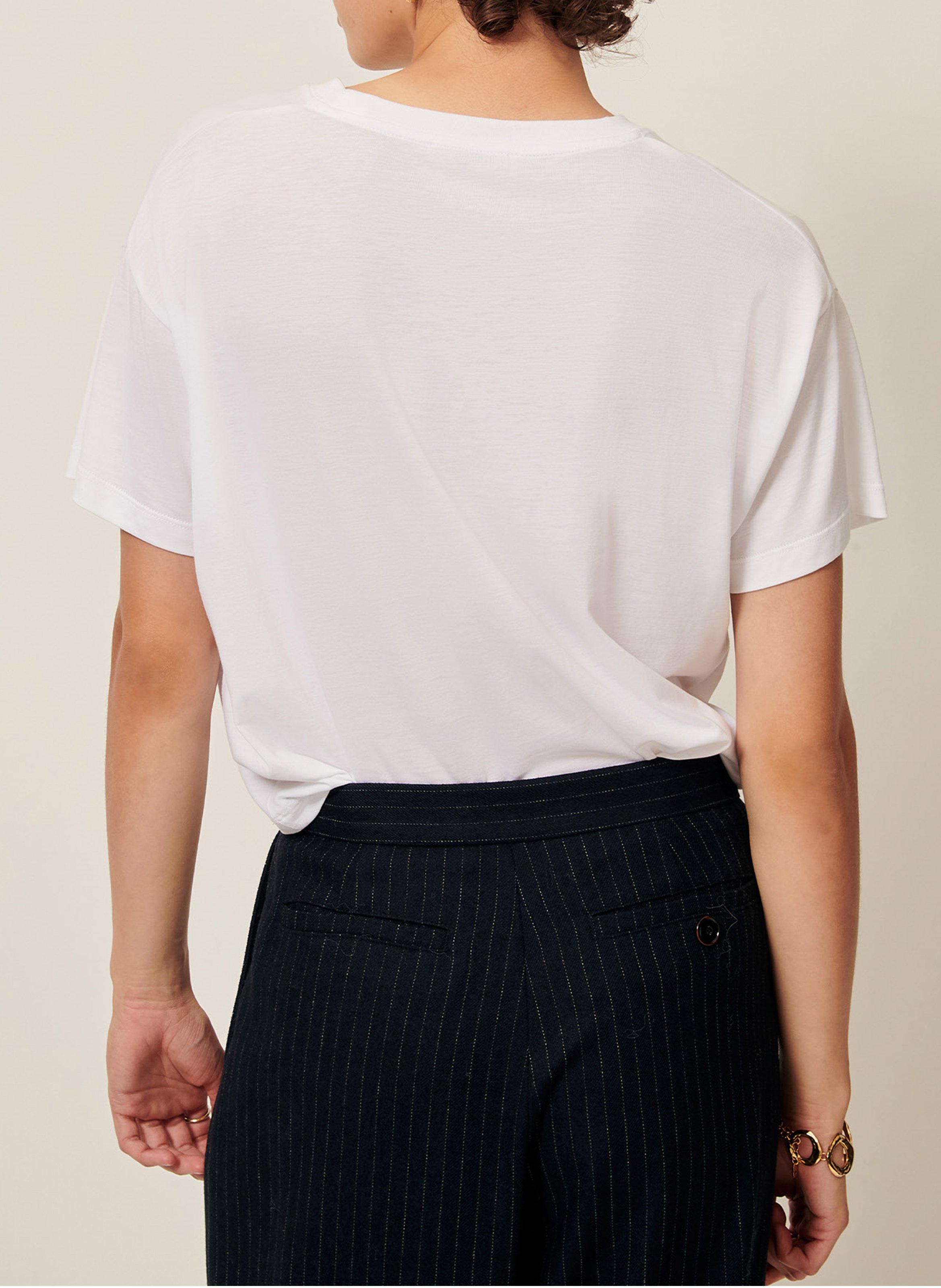 Round-neck oversized T-shirt SESSUN White