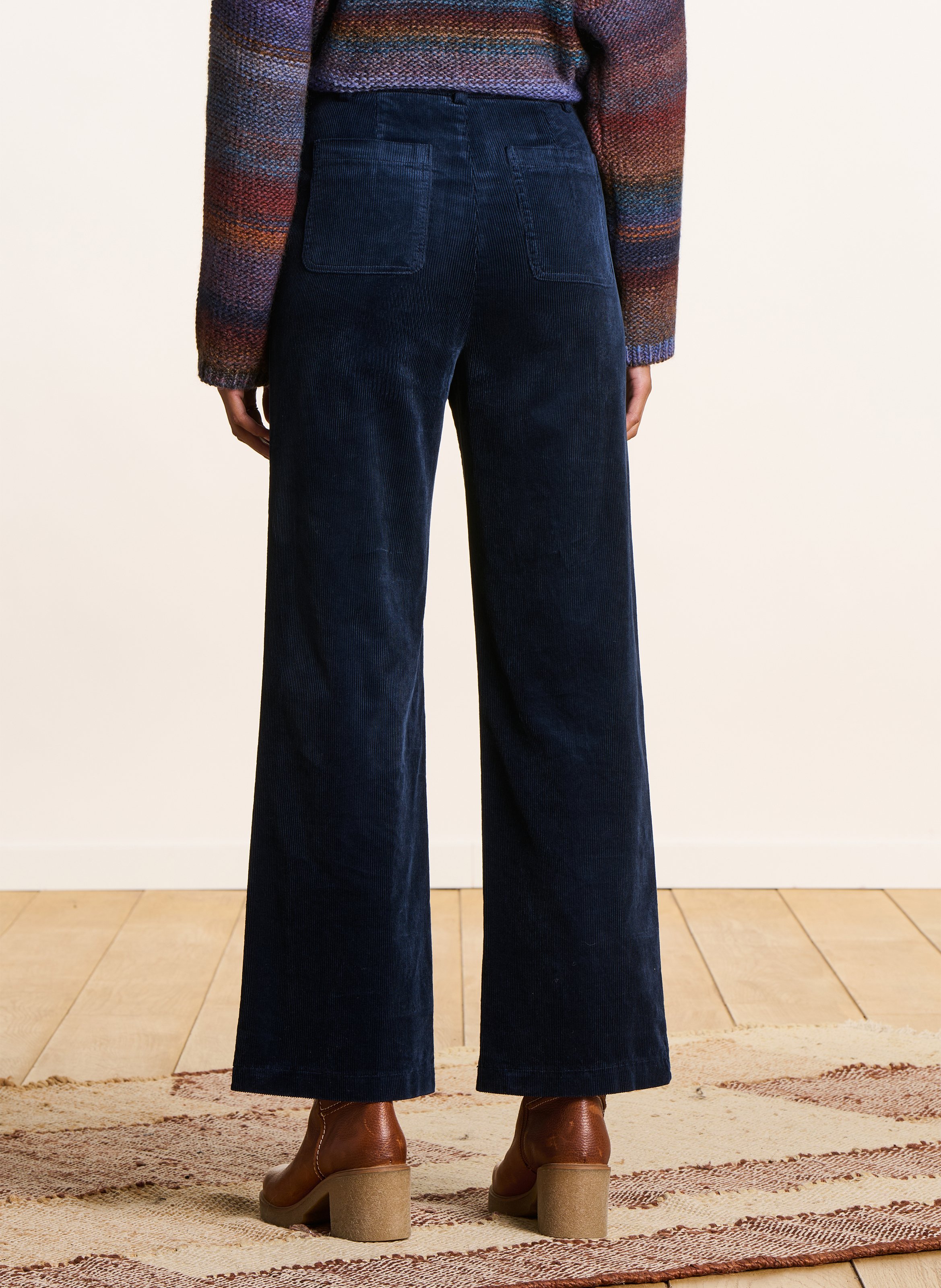 Cotton-blend chinos LA FEE MARABOUTEE Blue