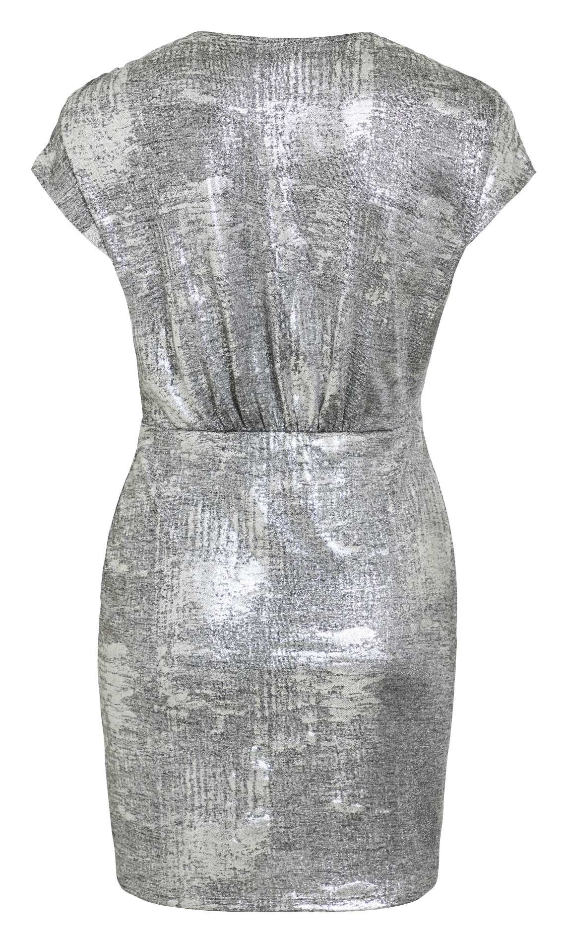 Robe courte col V métallisé VILA Gris