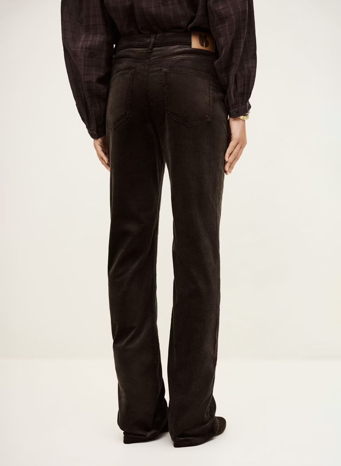 Pantalon bootcut en coton mélangé BA&SH Marron