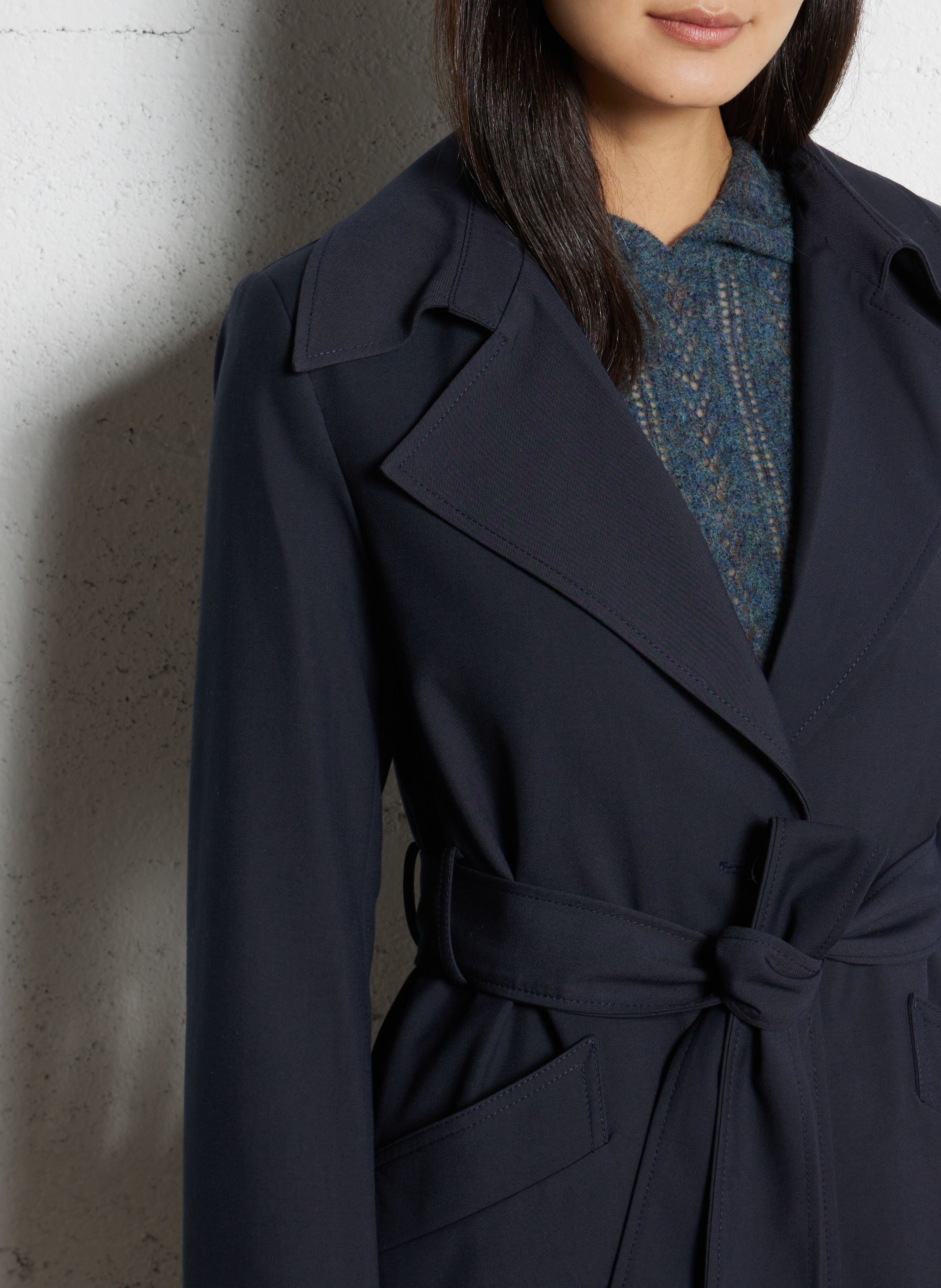 Belted mid-length trench coat MAISON 123 Grey