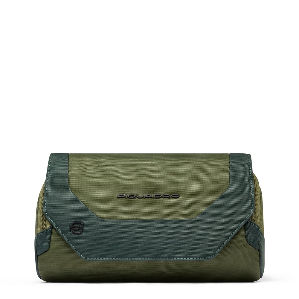 Fanny pack in recycled fabric and leather with repositionable shoulder strap attachments PIQUADRO