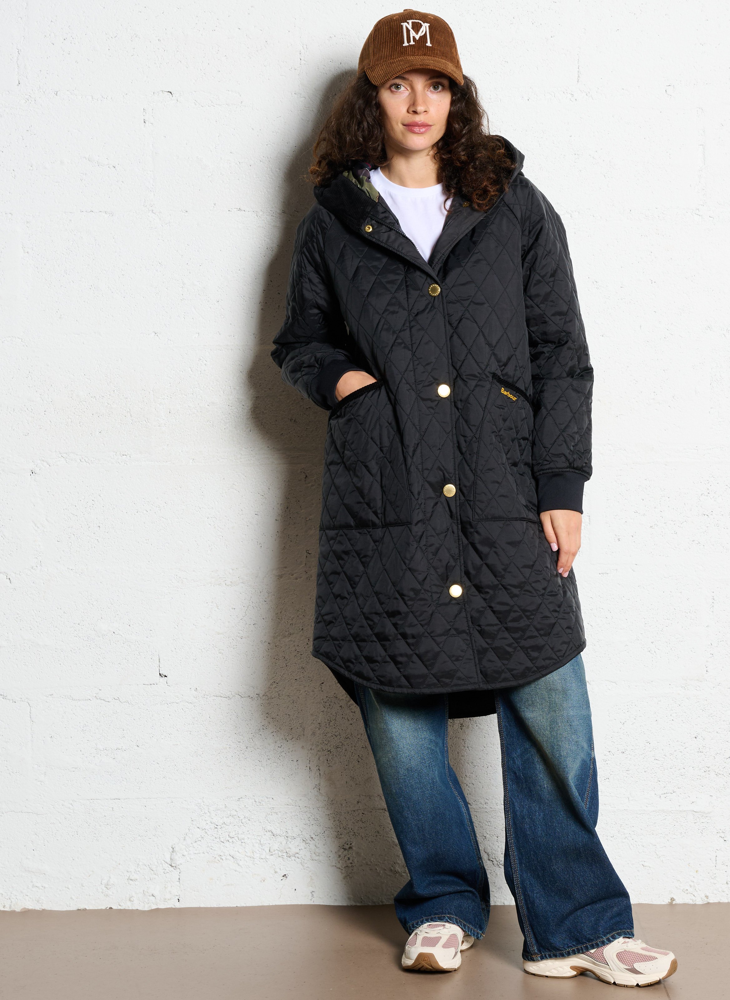 Veste matelassée col capuche BARBOUR Noir