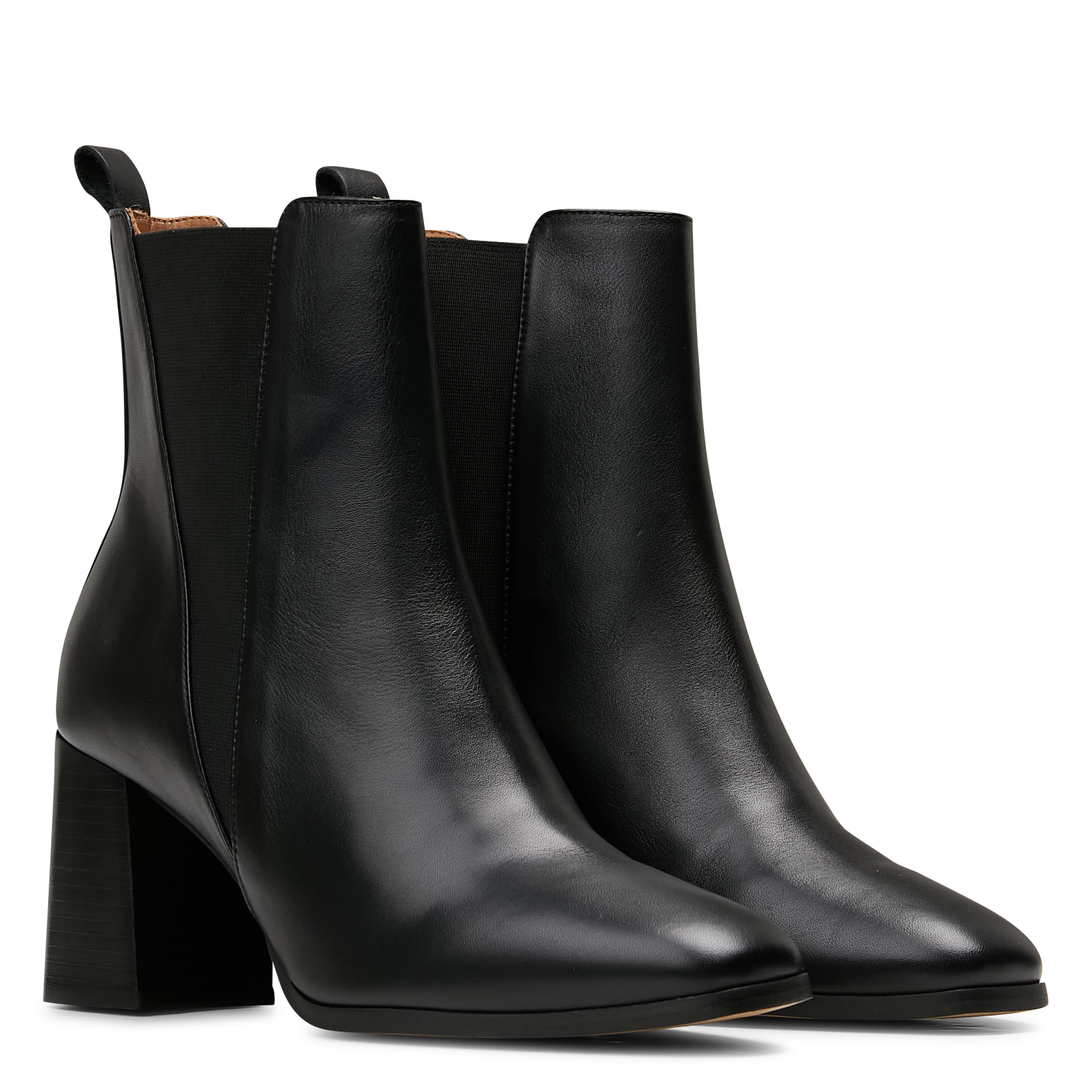 Effen leren enkellaarzen met textuur MAISON TOUFET Zwart