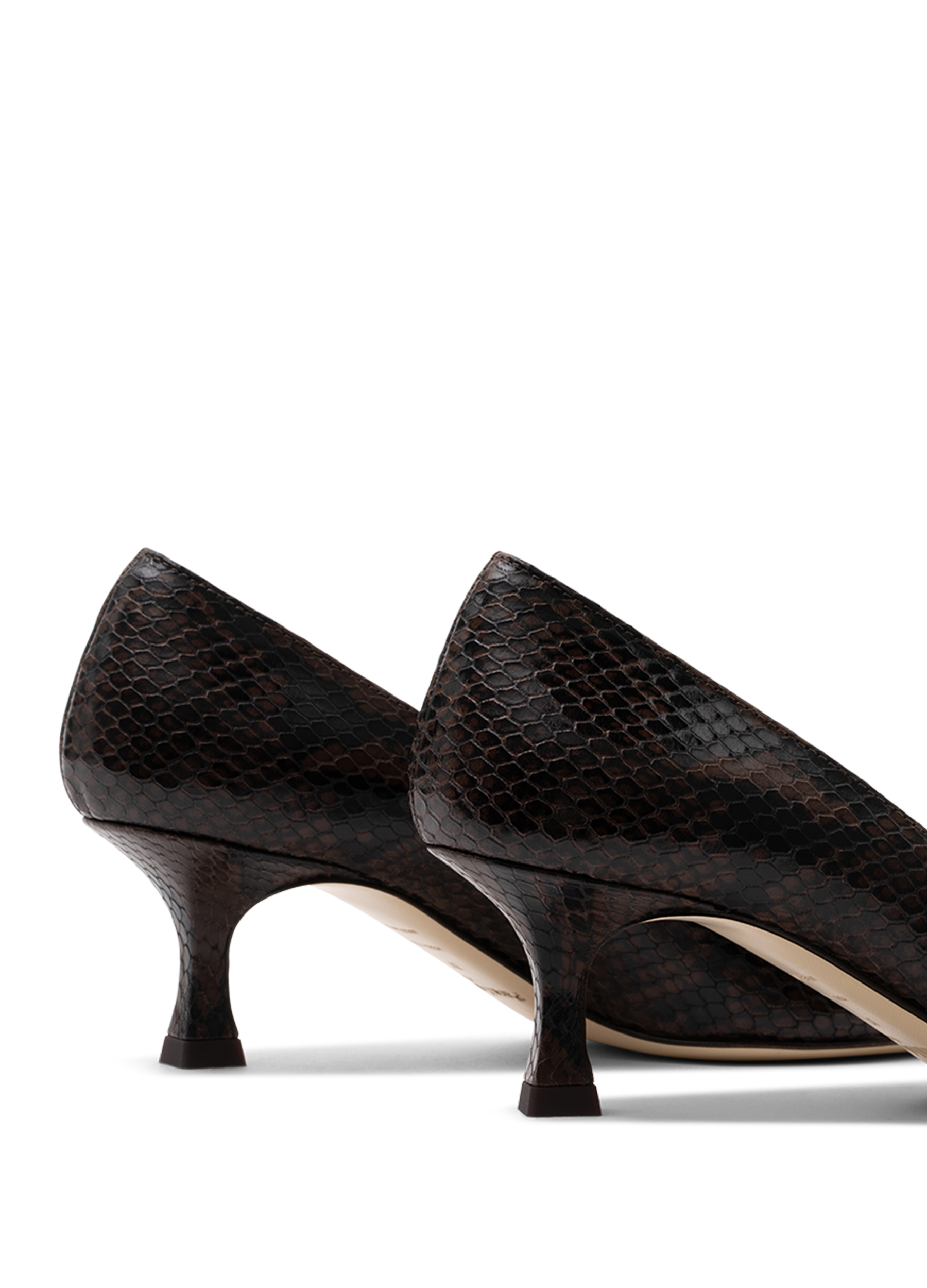 Printed espresso leather pumps PARALLELE PARIS Brown