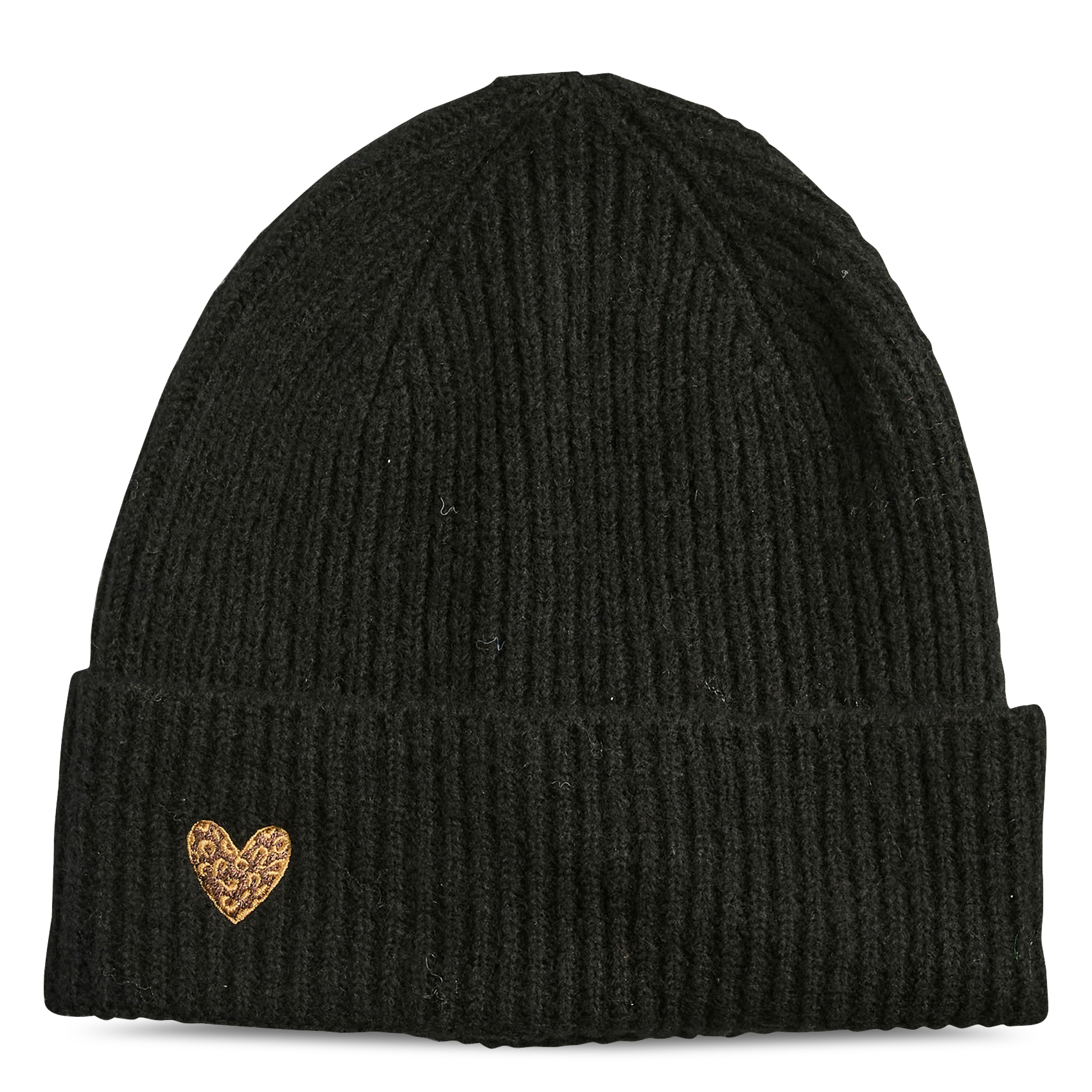 Knitted ribbed hat PIECES Black