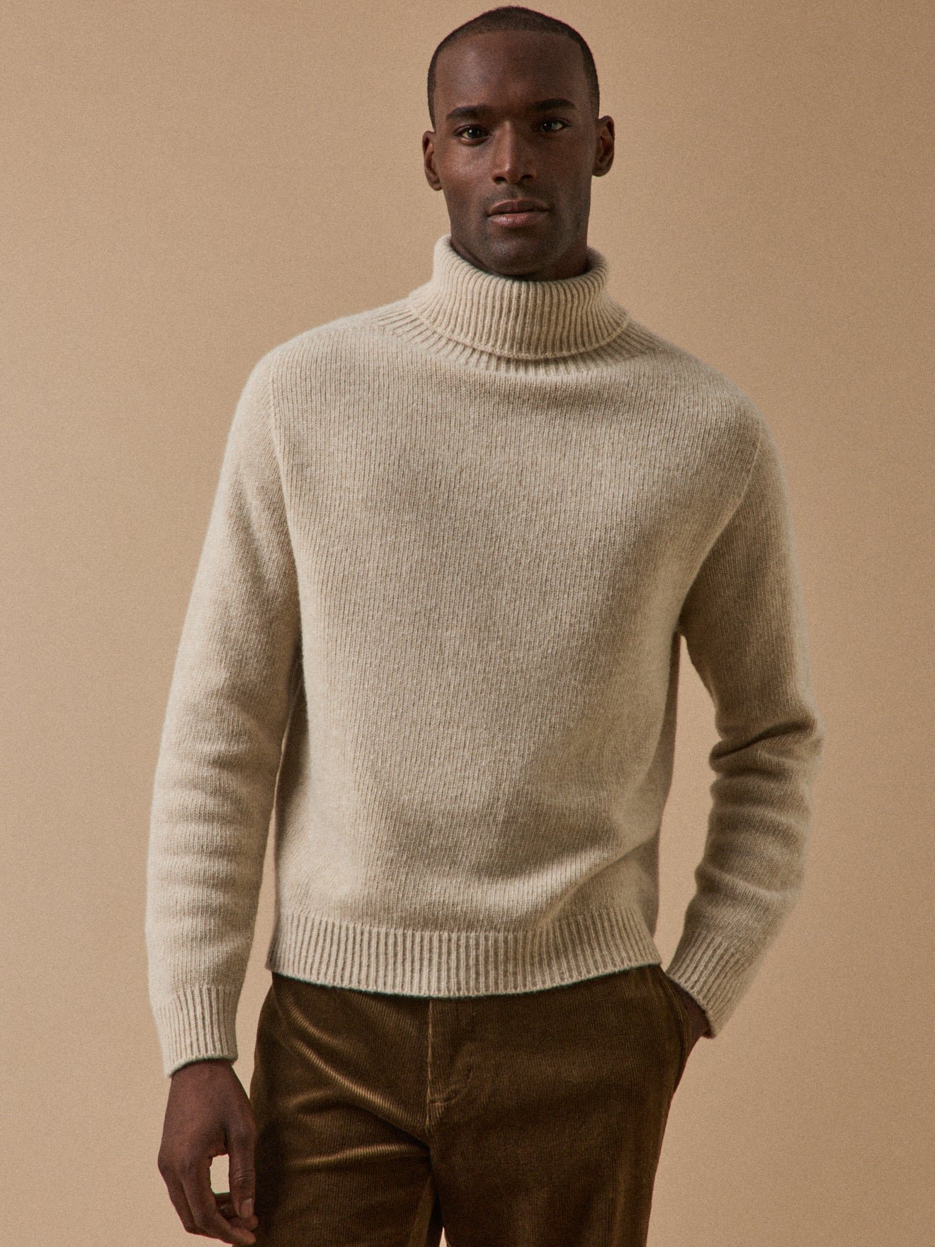 Turtleneck Sweater in Wool Blend CYRILLUS Beige