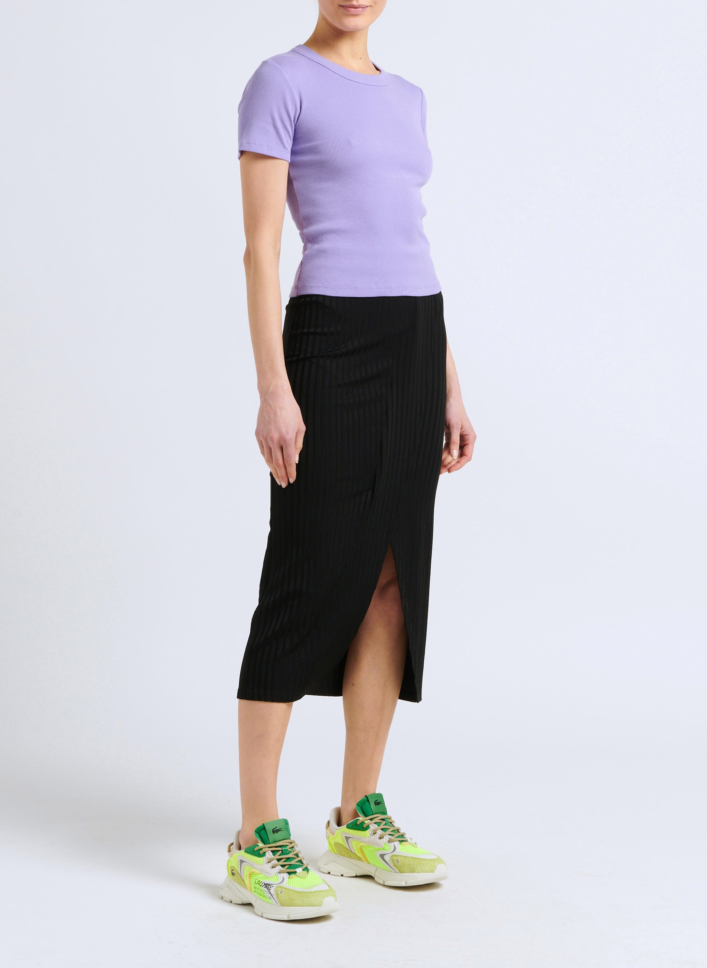 Round-neck cotton T-shirt Purple