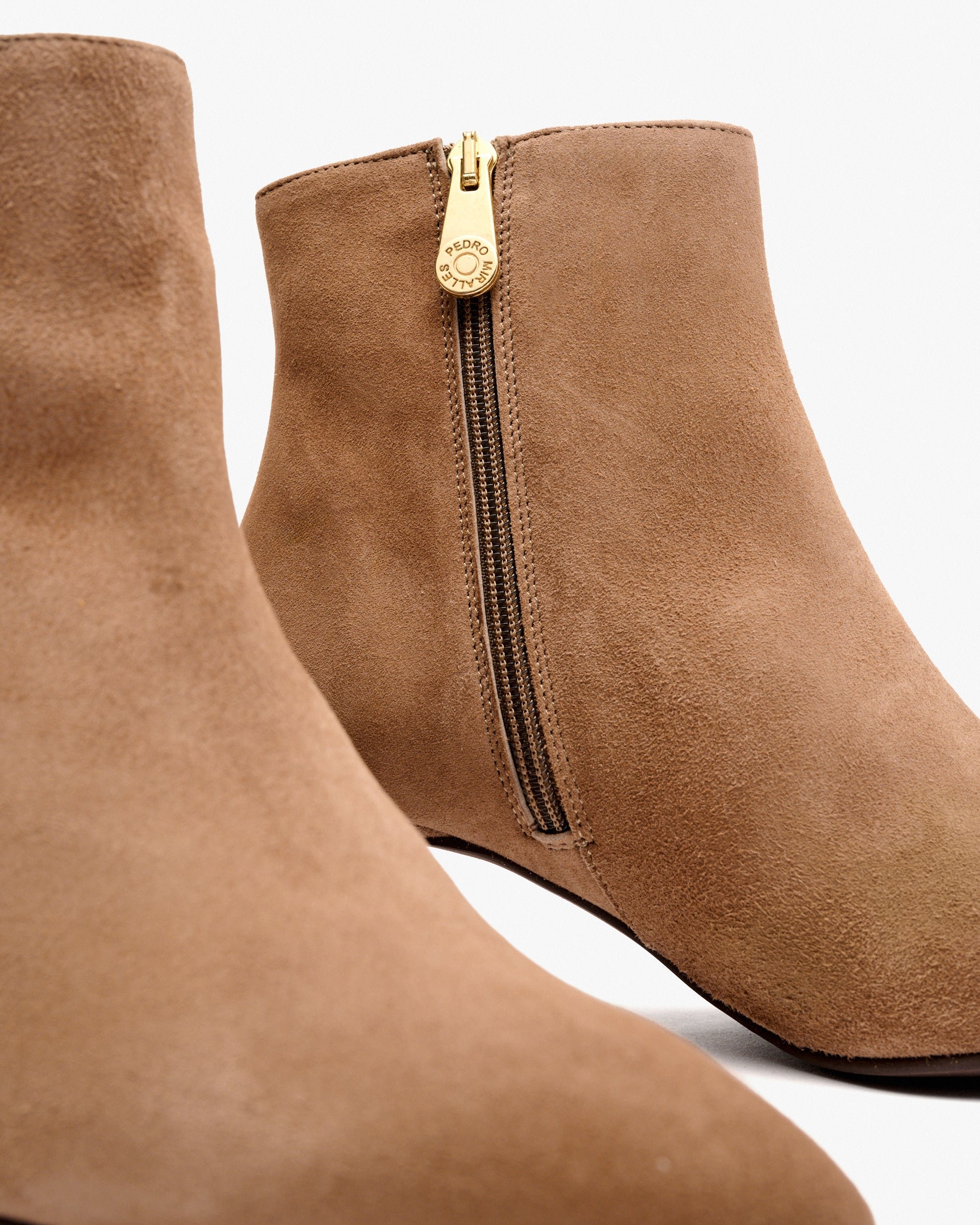Brown suede heeled ankle boots PEDRO MIRALLES Brown