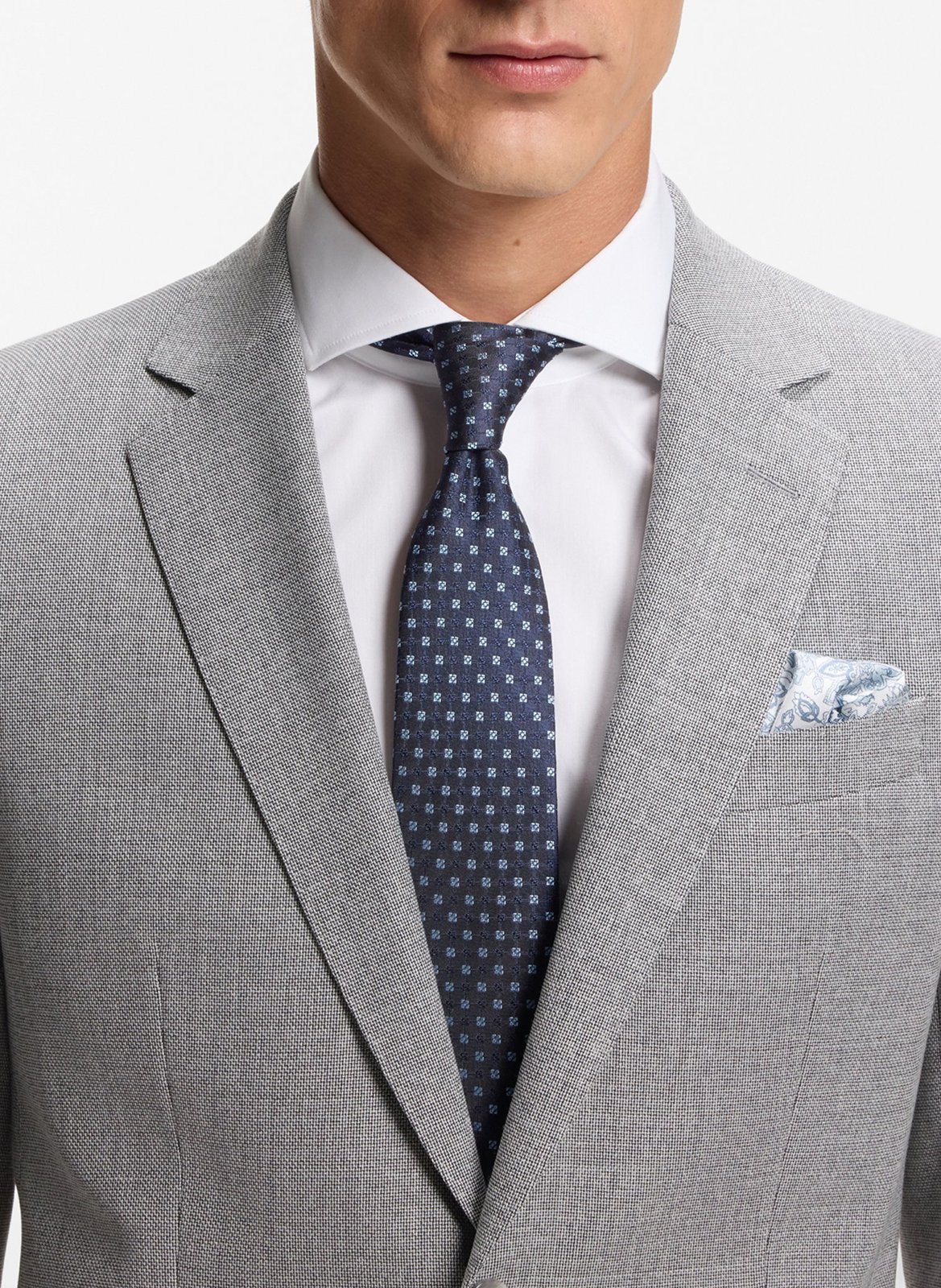 Printed silk blend tie BOSS Blue