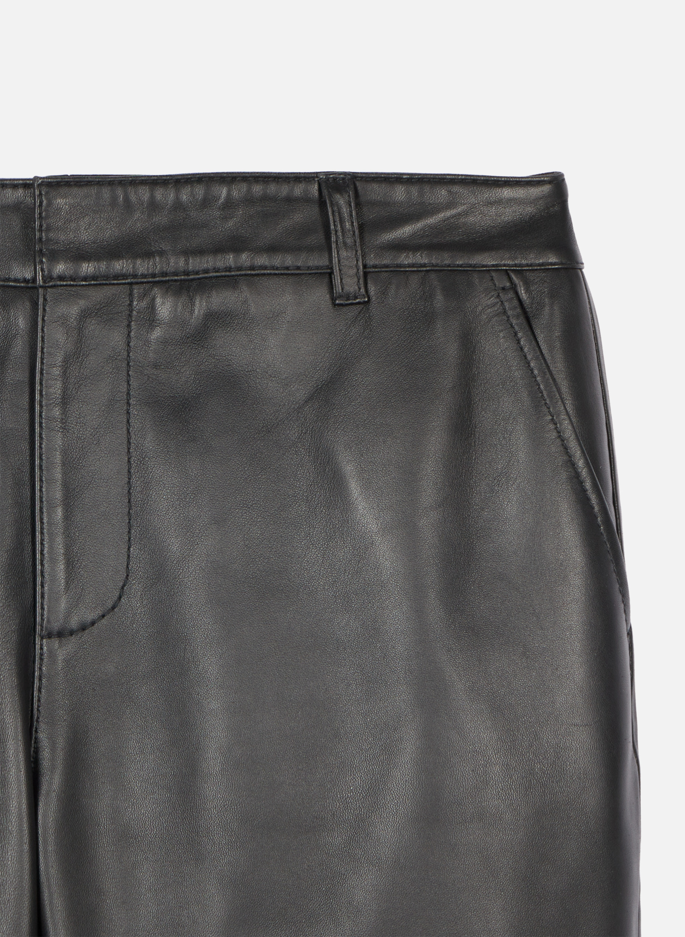 Leather Capri Pants THE KOOPLES Black