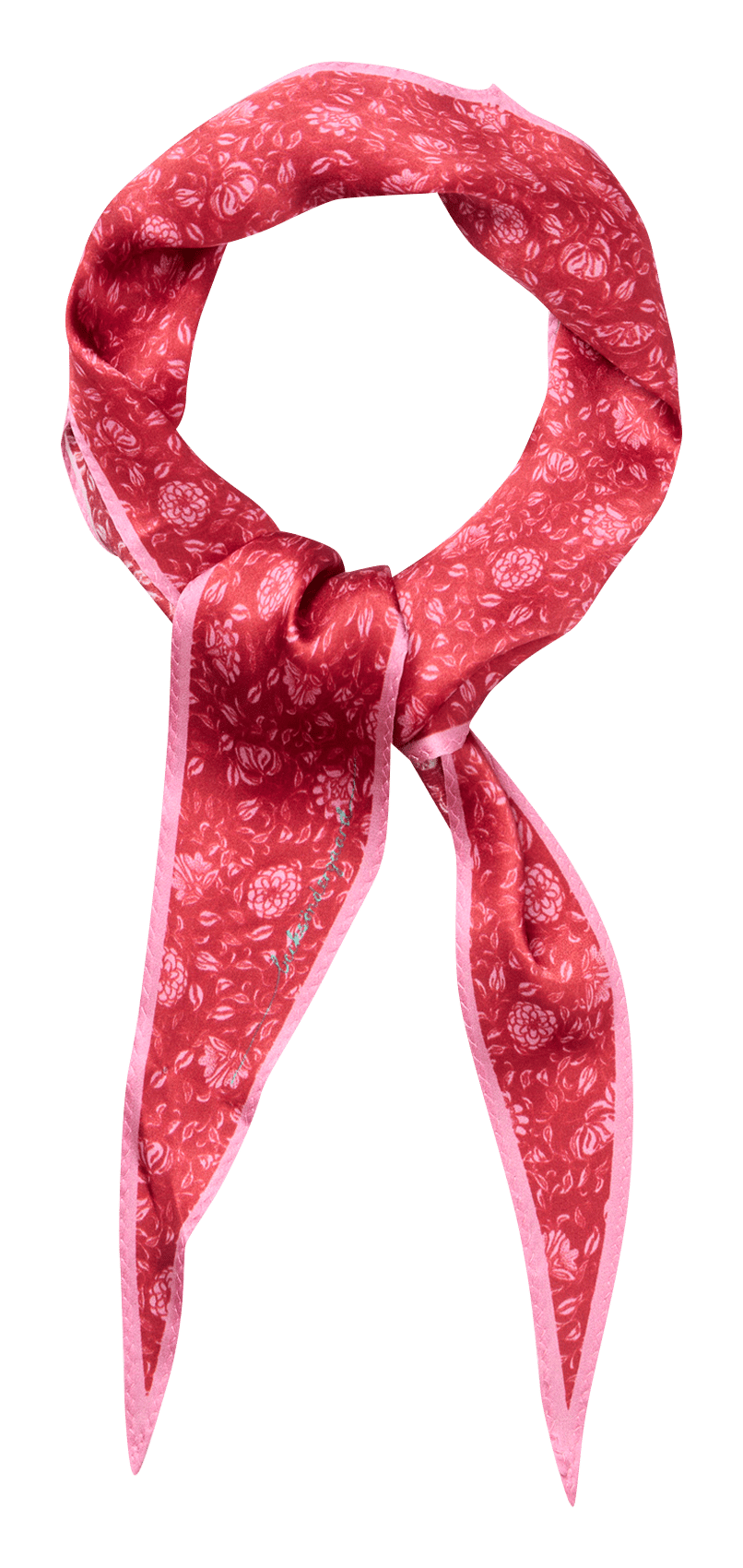 Floral print floaty silk scarf BECKSONDERGAARD Red