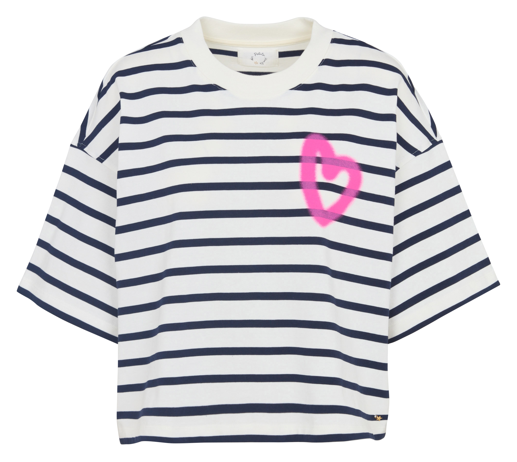 T-shirt met wijde pasvorm, gestreept met hartjesmotief DES PETITS HAUTS