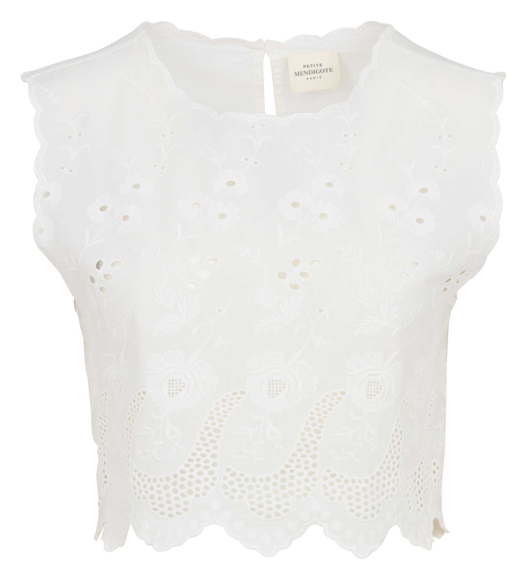 Top ample col rond en coton PETITE MENDIGOTE Beige