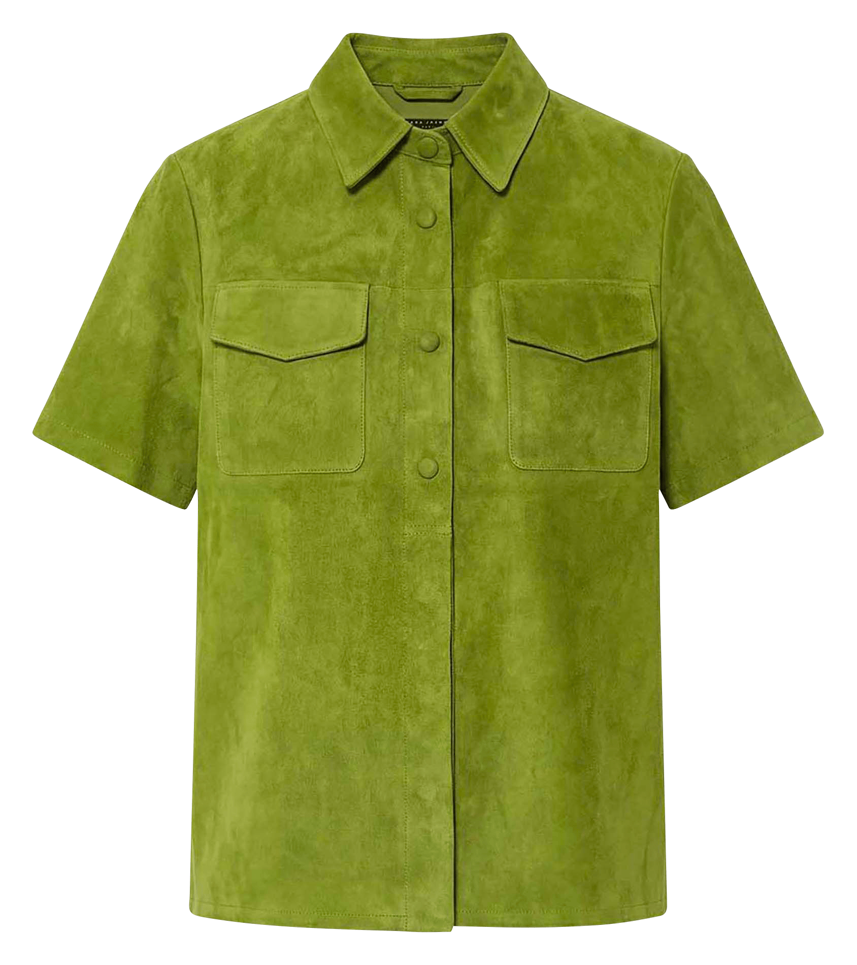 Chemise droite manches courtes en daim TARA JARMON Vert