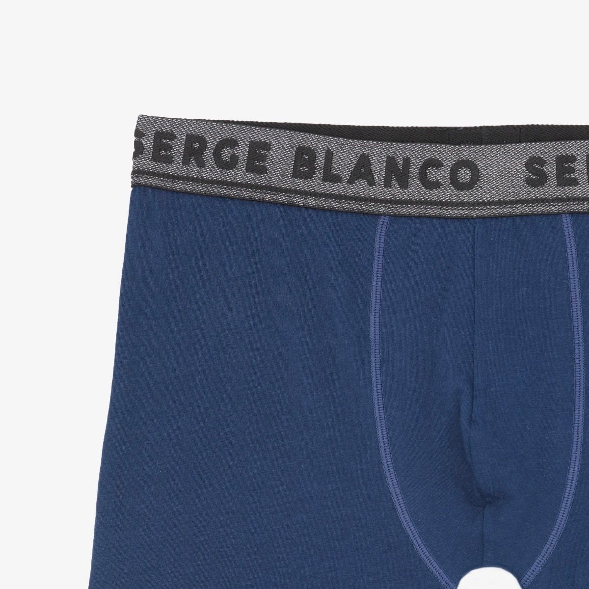 Pack of 3 solid color cotton boxers SERGE BLANCO Blue