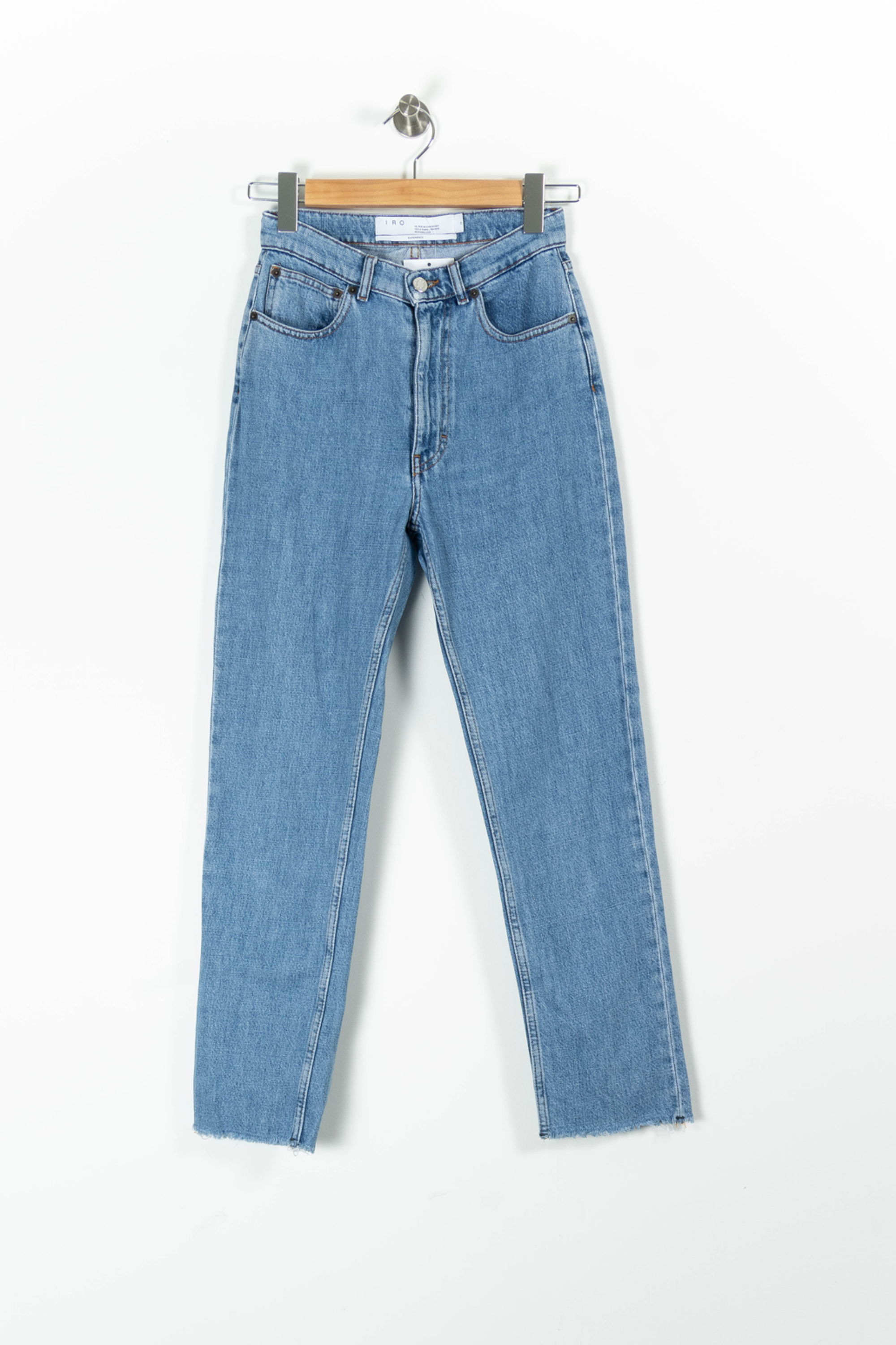 Cropped slim jeans with studs IRO - Seconde Main Blue
