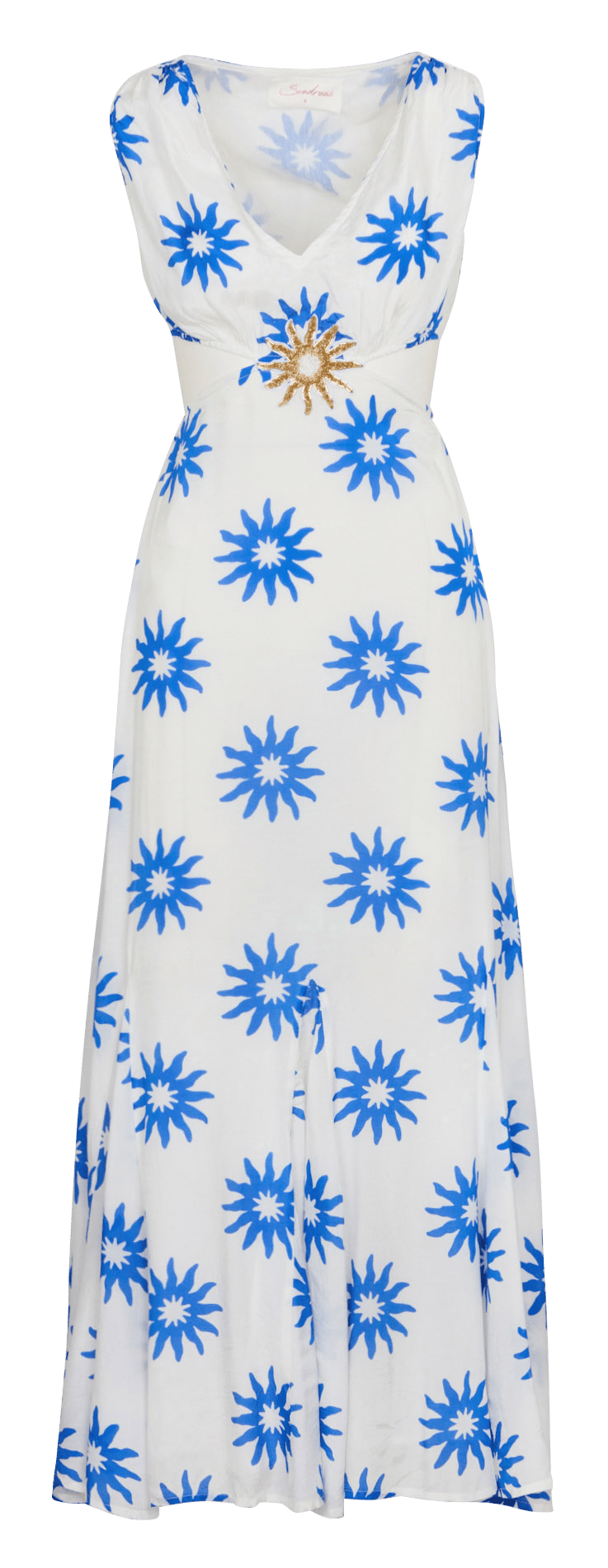 Robe longue col V imprimée SUNDRESS Multicolor