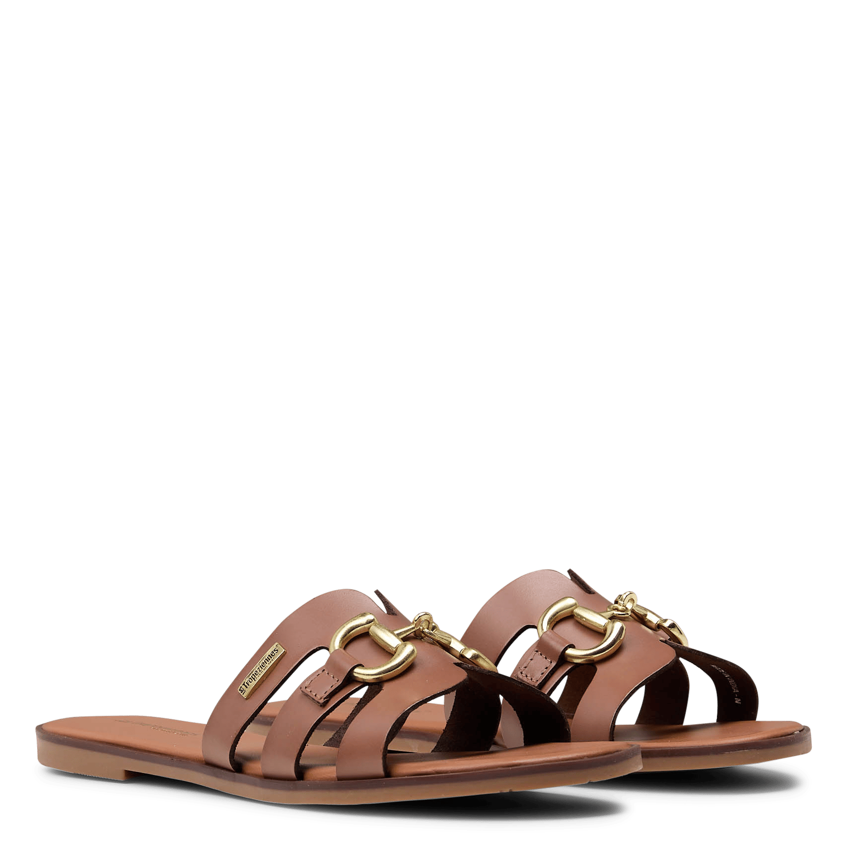 Muilen met brede leren band LES TROPEZIENNES PAR M.BELARBI Bruin