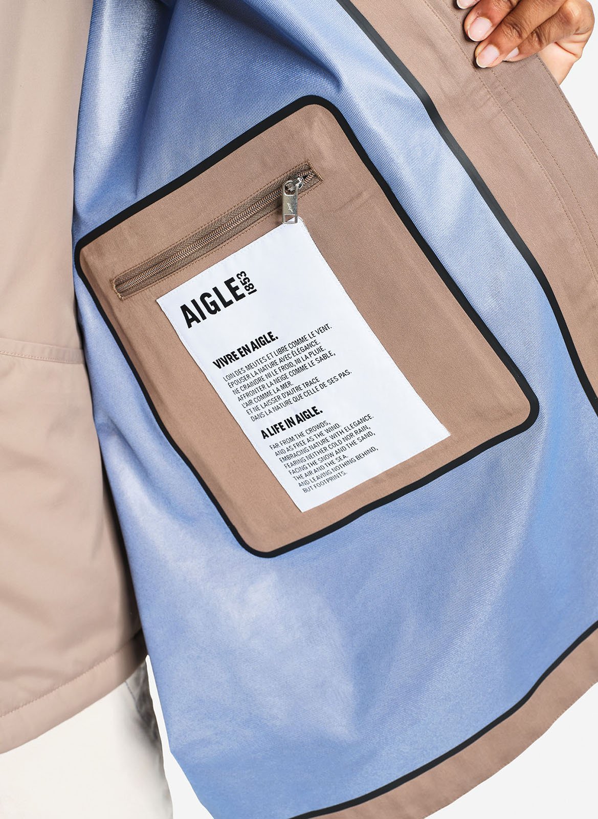 Cotton-blend coat with classic collar AIGLE Brown