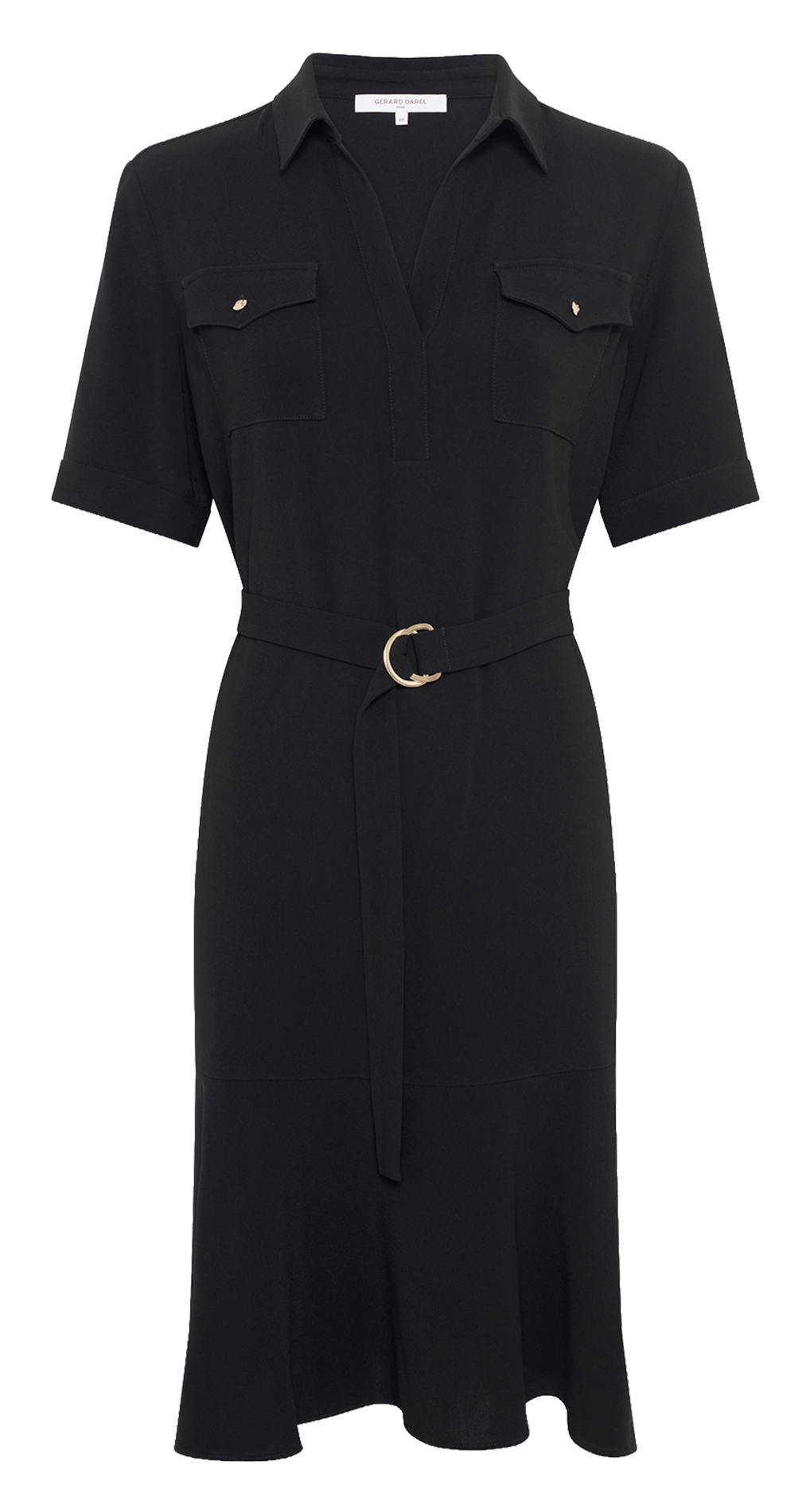 Kurzes einfarbiges tailliertes Kleid GERARD DAREL Schwarz