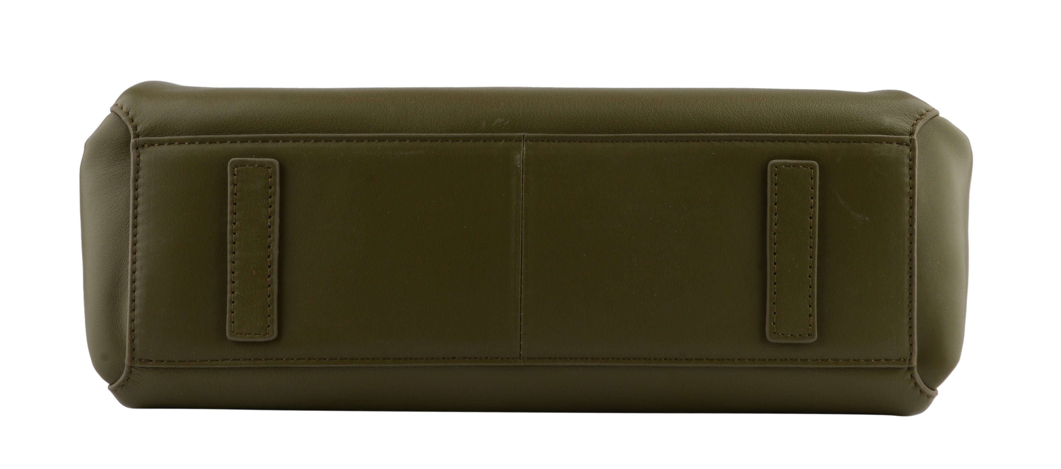 Sac porté épaule en cuir de vachette POURCHET Kaki