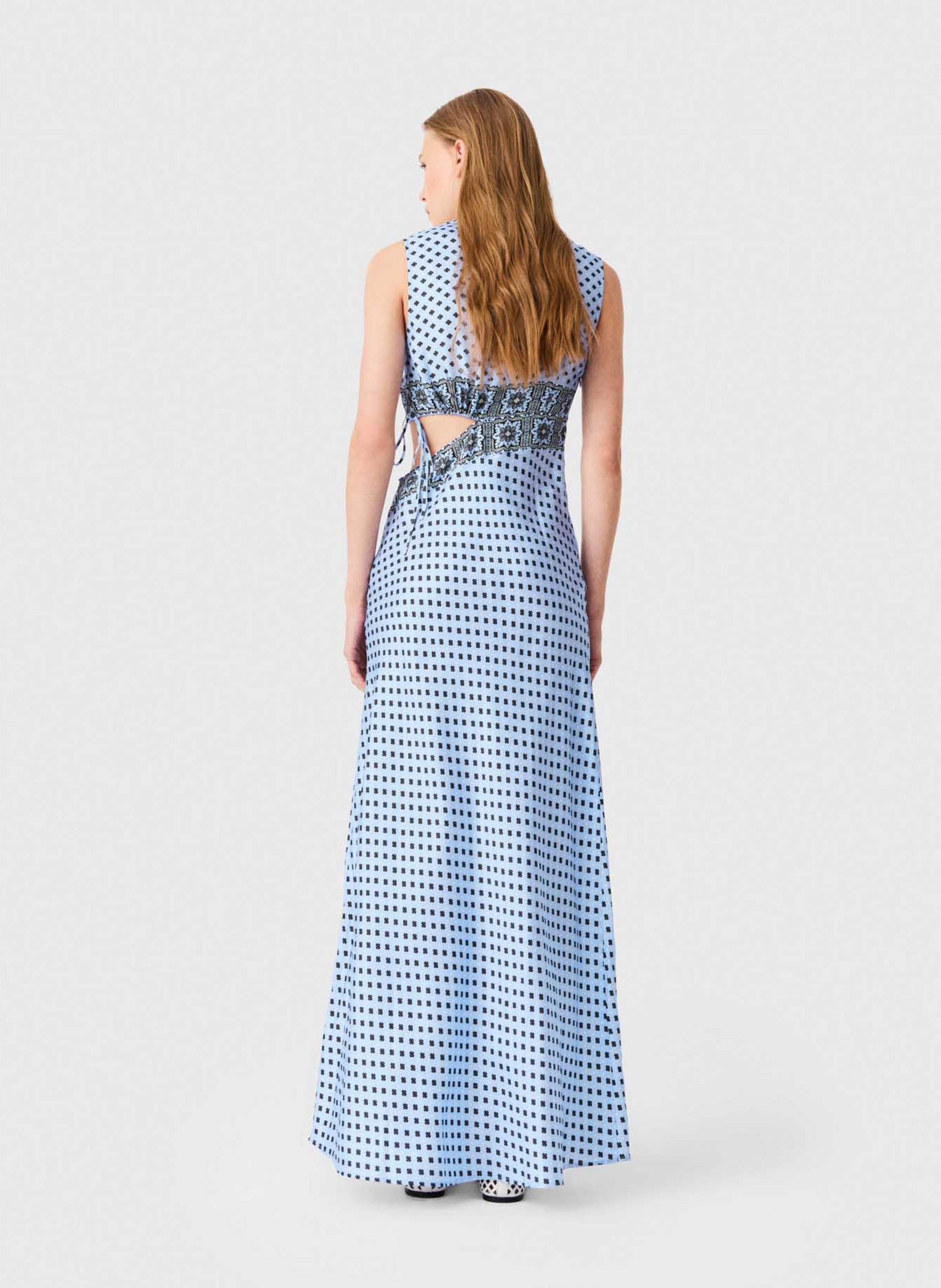 Robe longue asymétrique MAJE Bleu