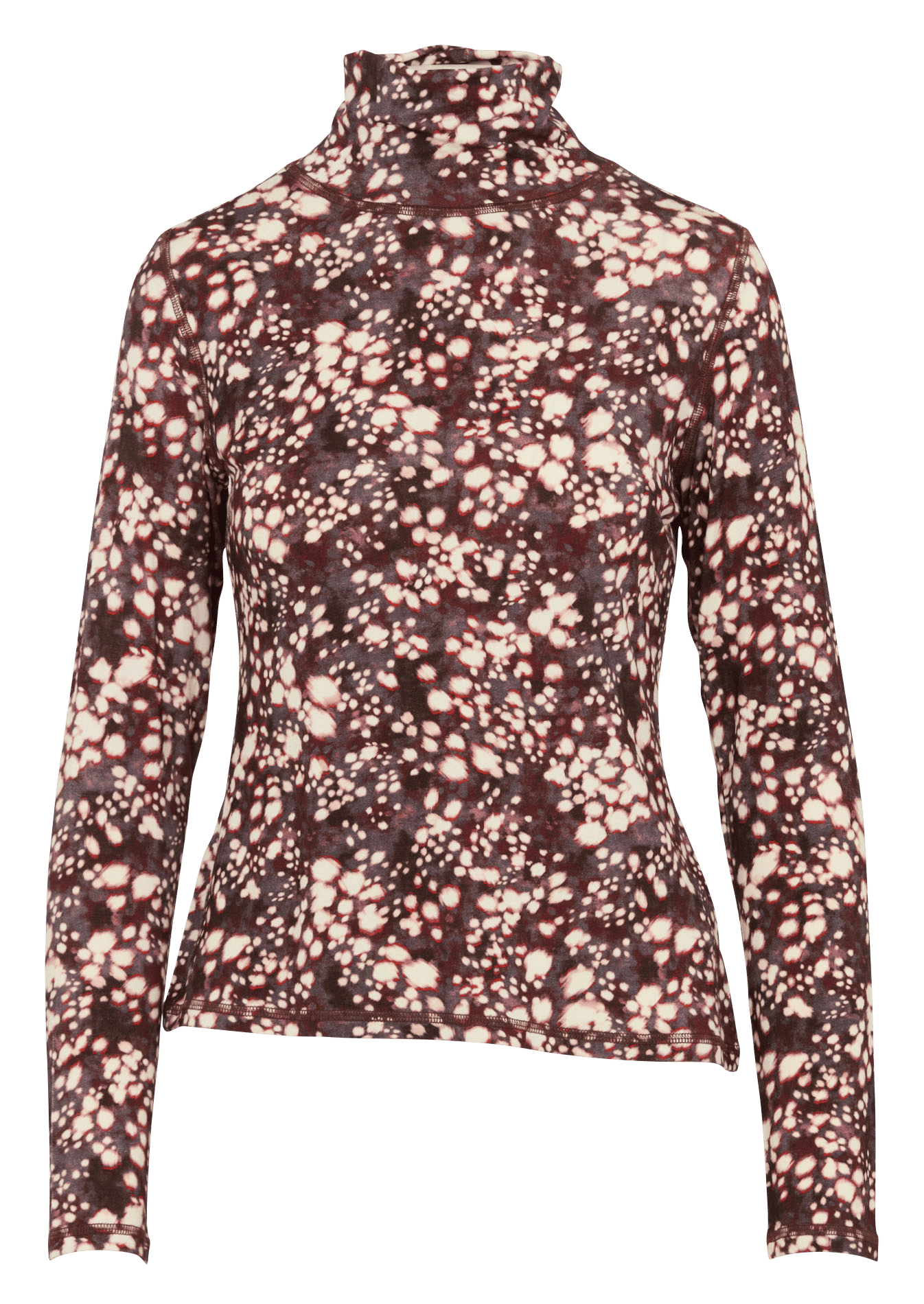 Tee-shirt col roulé imprimé SUNCOO Marron