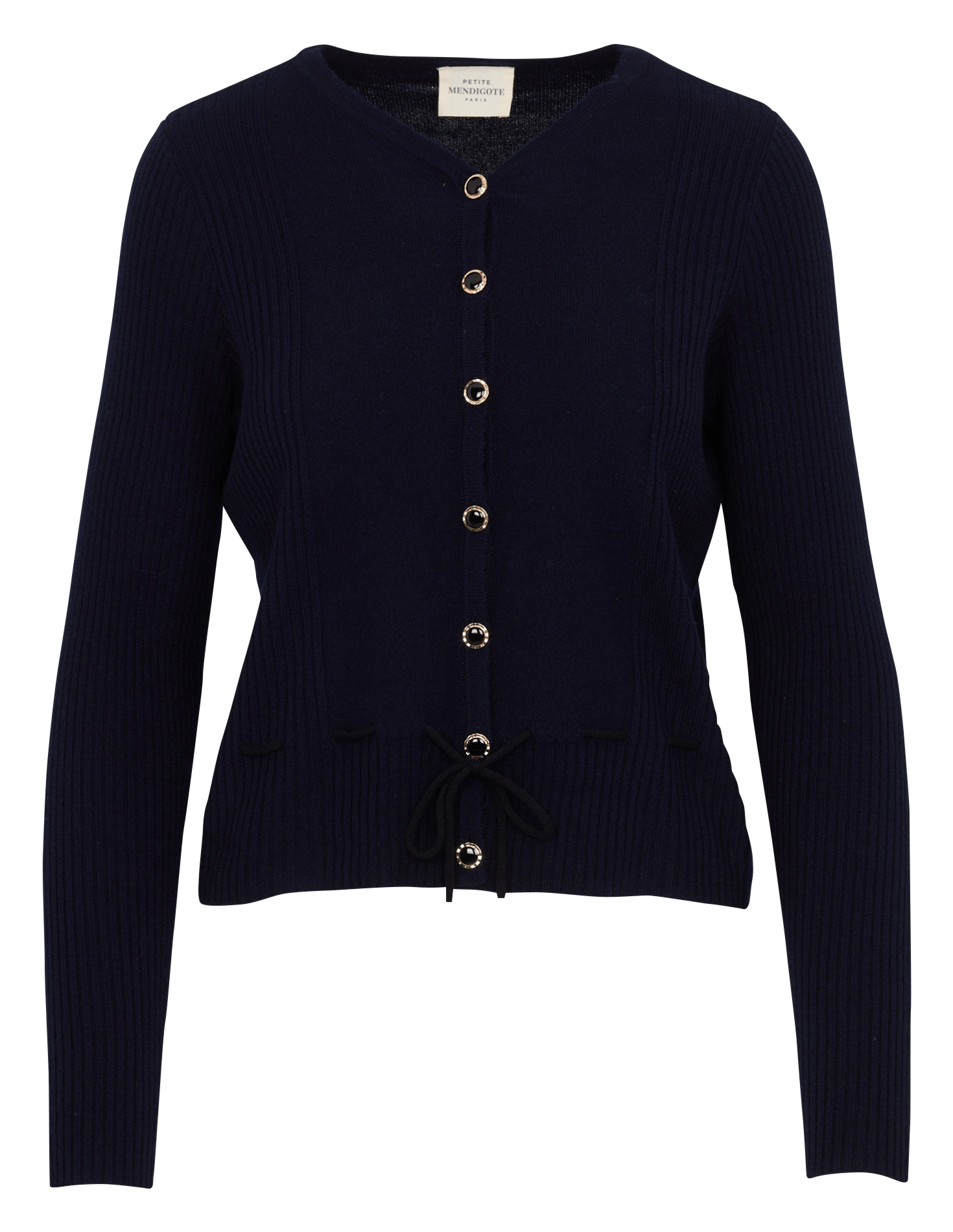 Merinowoll-Strickpullover mit Knopfleiste PETITE MENDIGOTE Blau