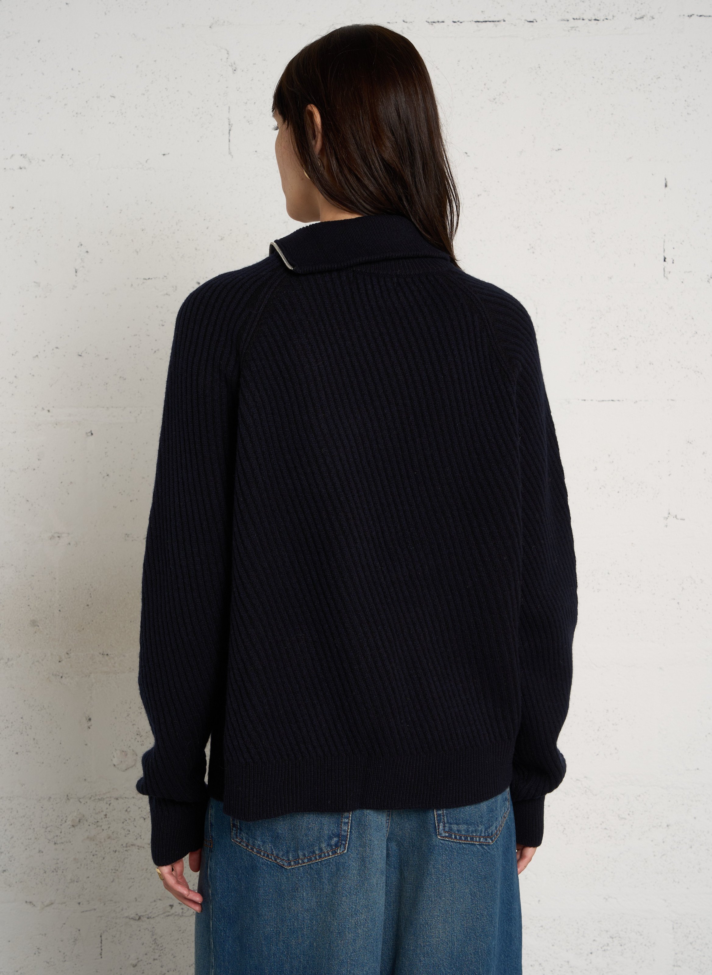 Weiter Wollpullover mit Stehkragen BELLEROSE Blau