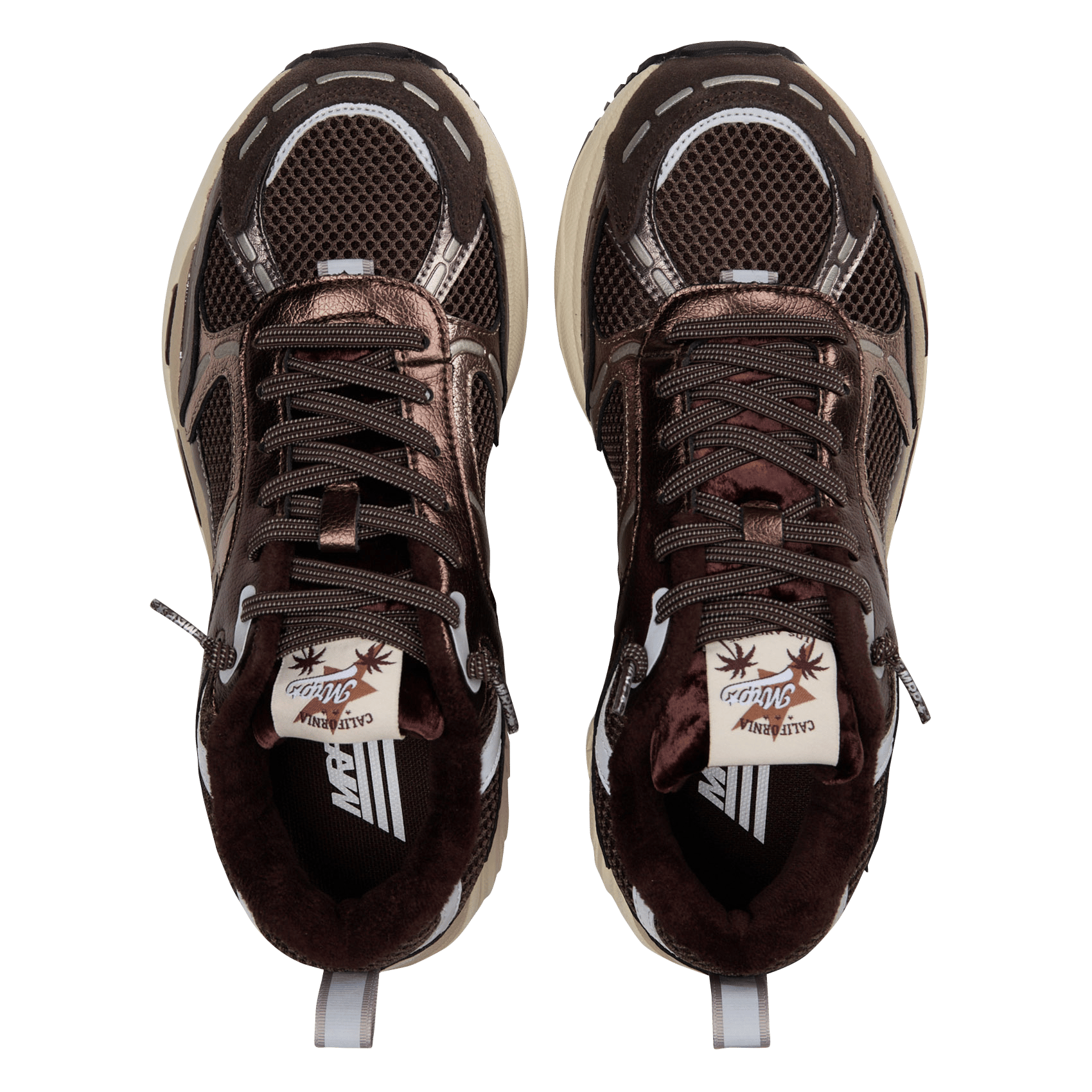 Low-top lace-up leather sneakers MRP Brown
