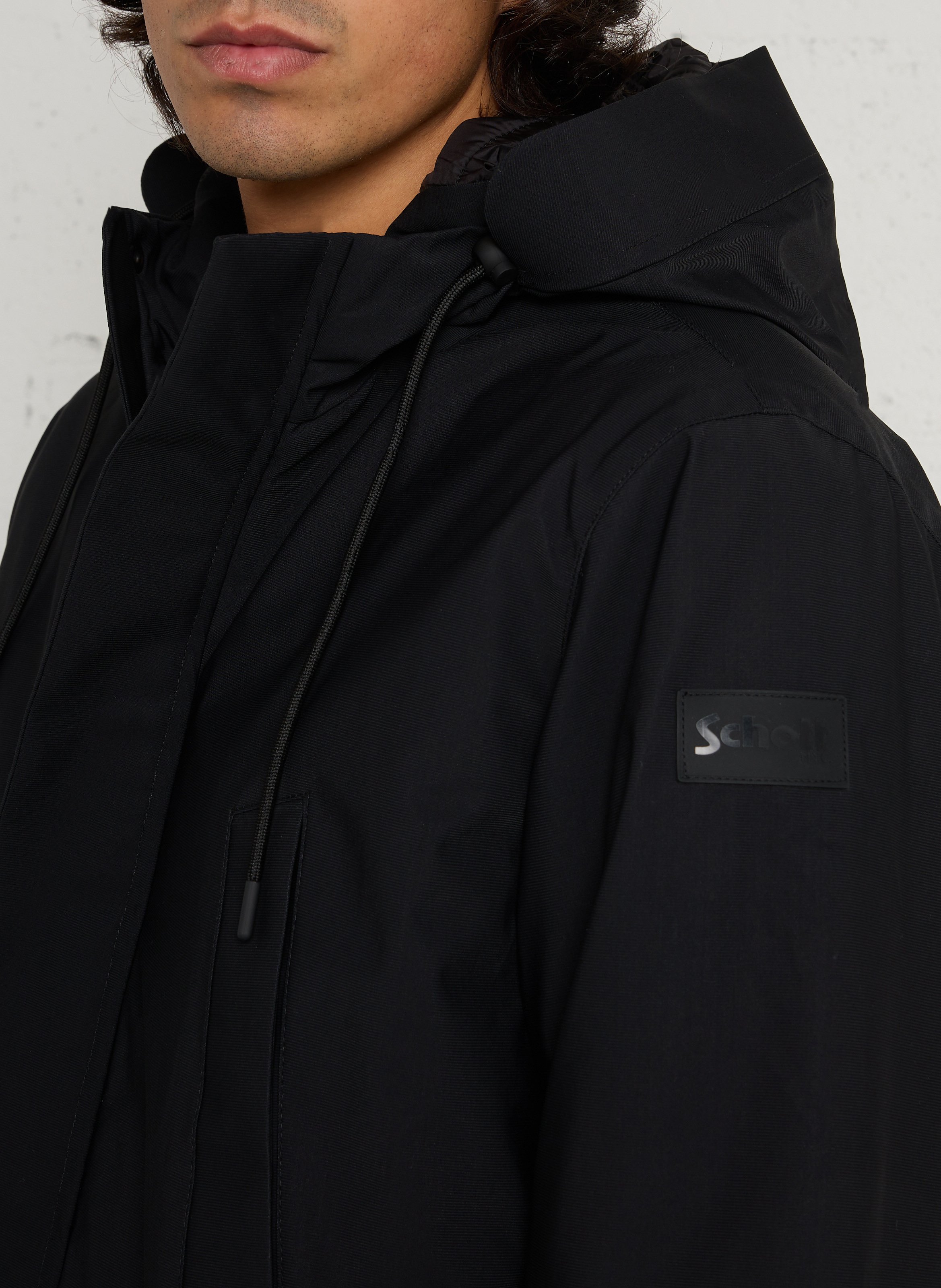 Parka mit Kapuze und Stehkragen SCHOTT Schwarz