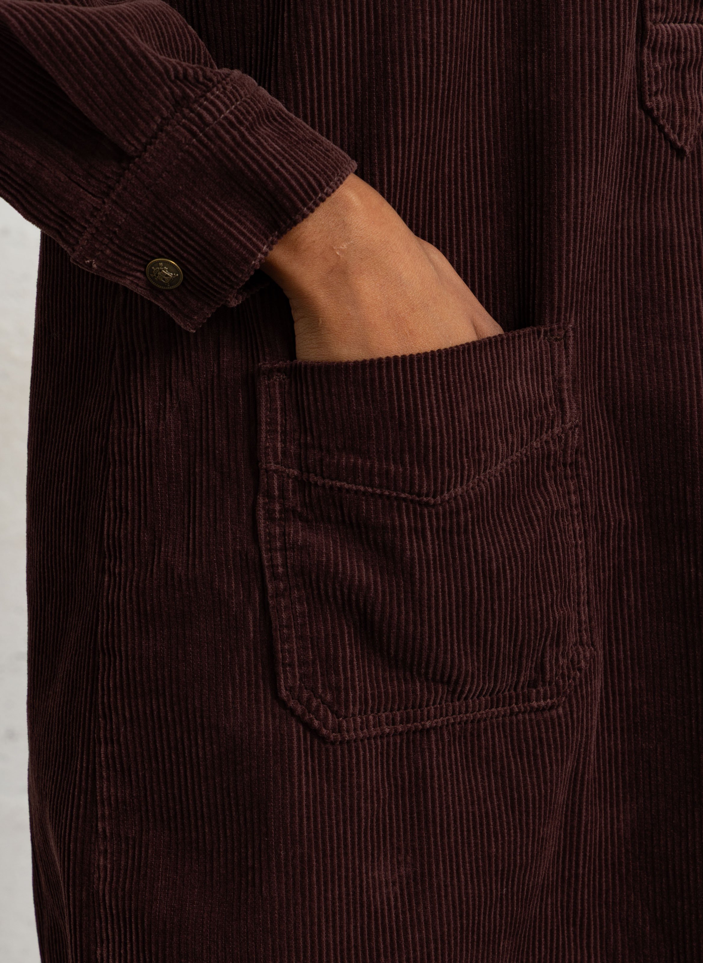 Straight ribbed cotton dress with a classic collar MAISON 123 Purple