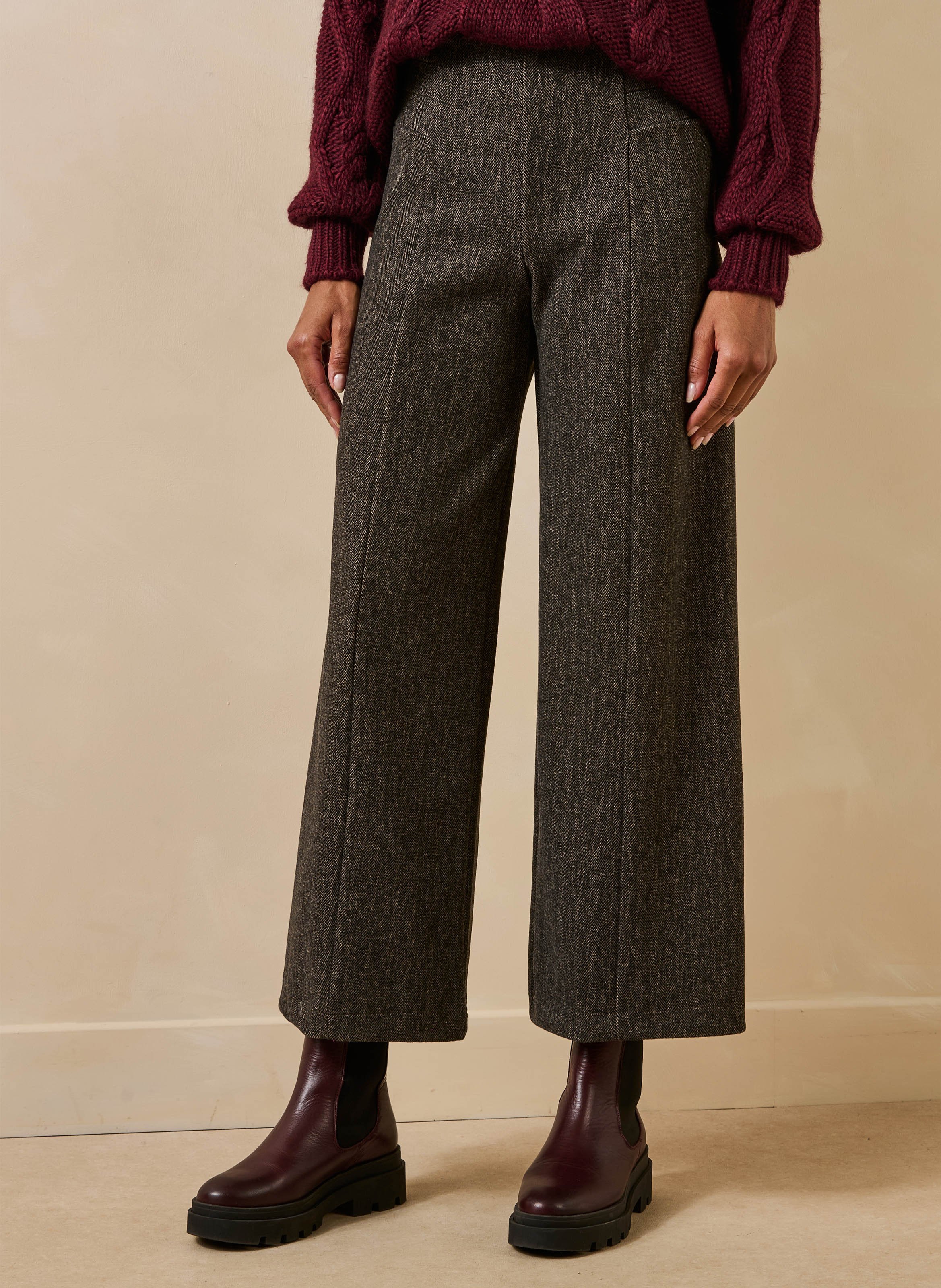 Wide-leg high-rise pants LA FEE MARABOUTEE Grey