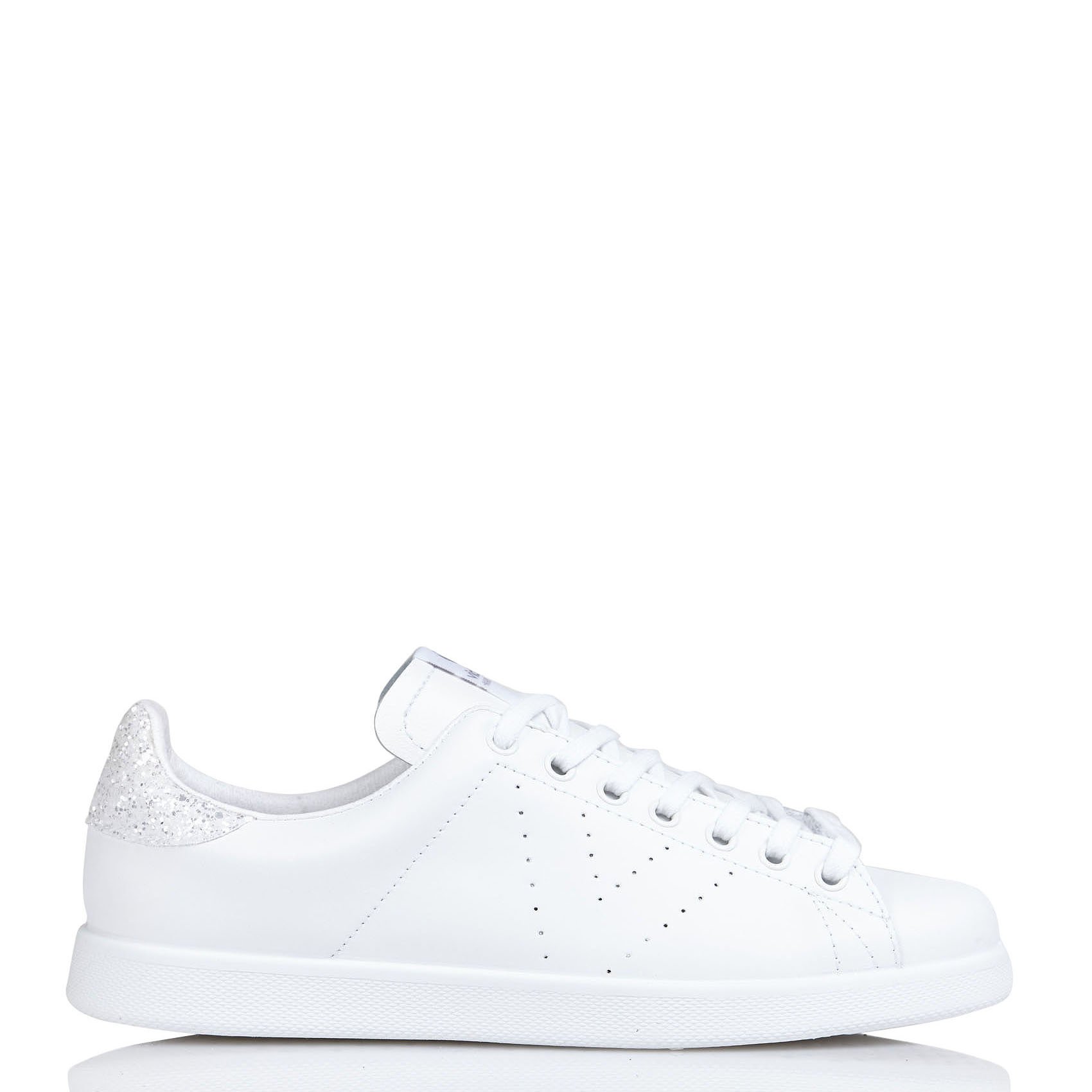 Low leather trainers VICTORIA White